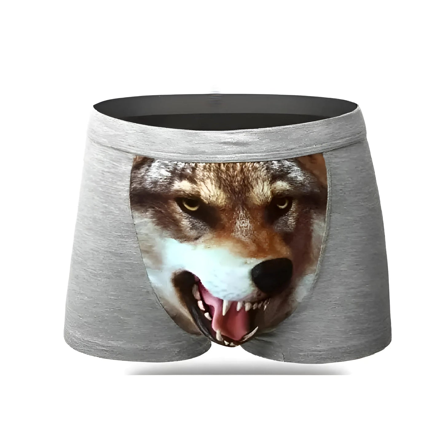 Gris Shorts de boxeur pour hommes avec design de loup