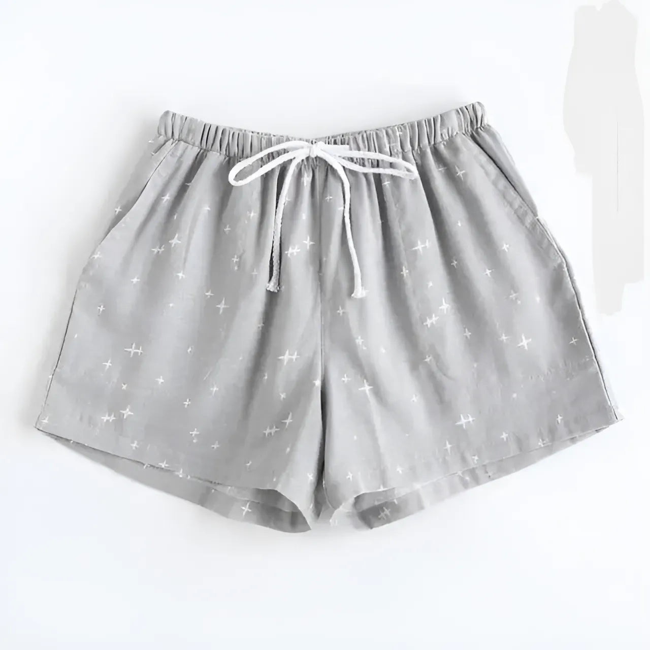 Gris Shorts de nuit à motifs délicats