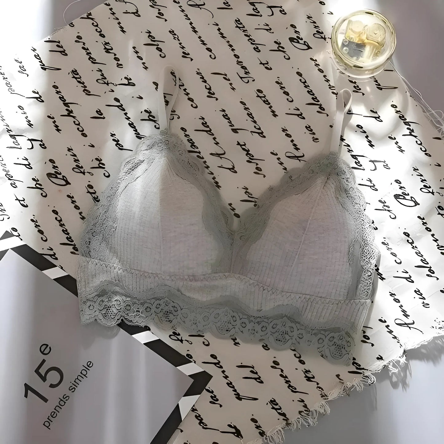Gris Soutien-gorge en dentelle