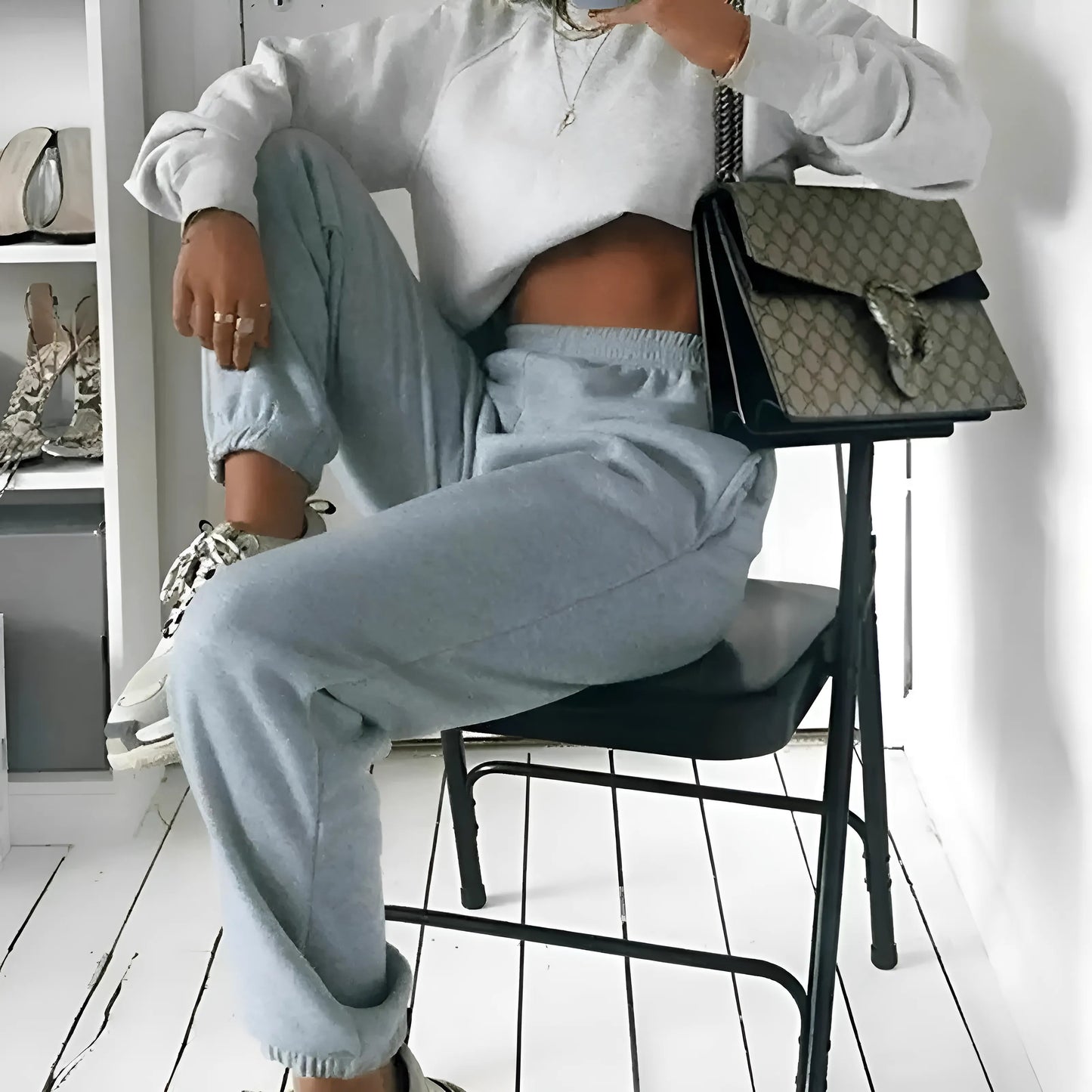 Gris Vêtements de sport à coupe classique
