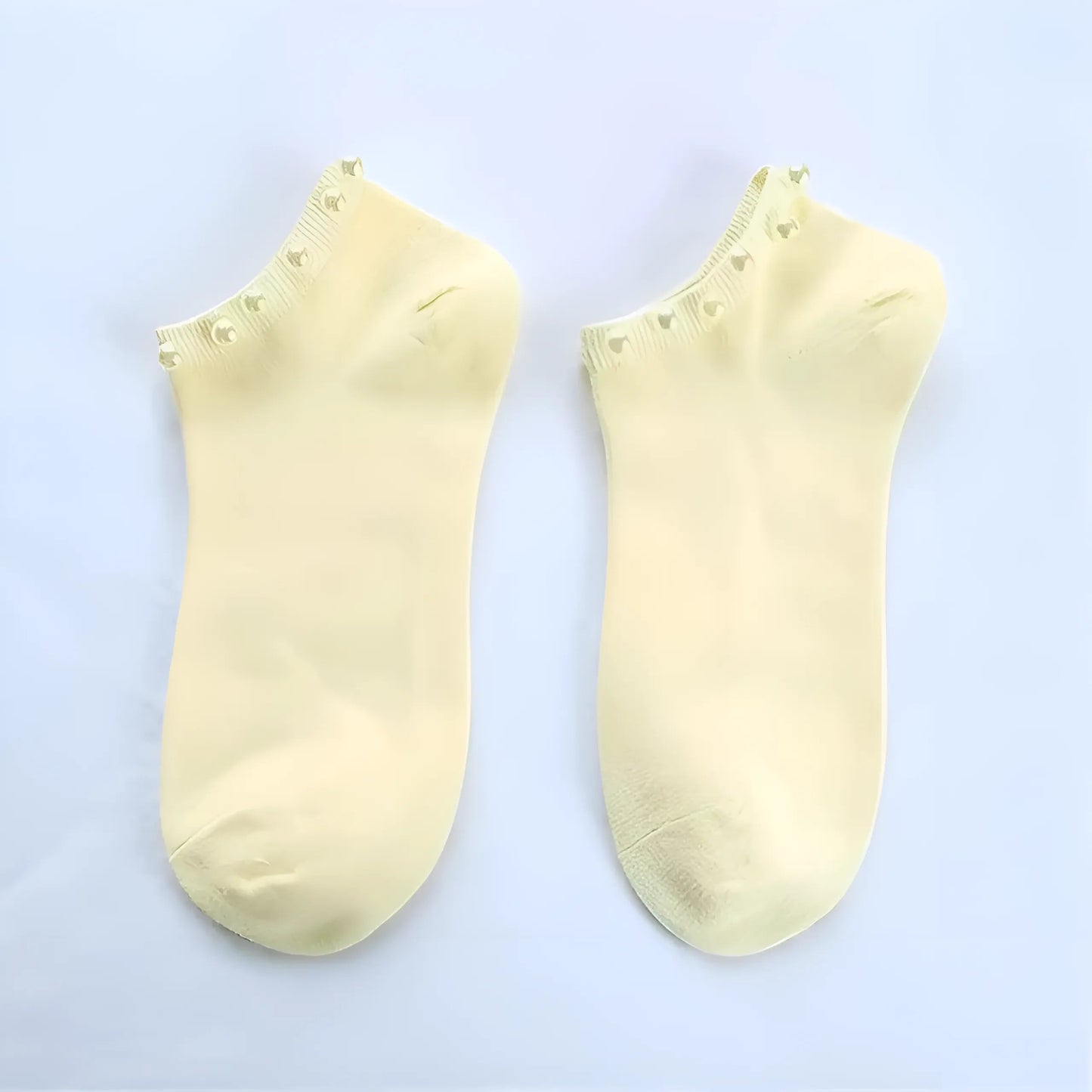 Jaune Chaussettes ornées de perles pour femmes