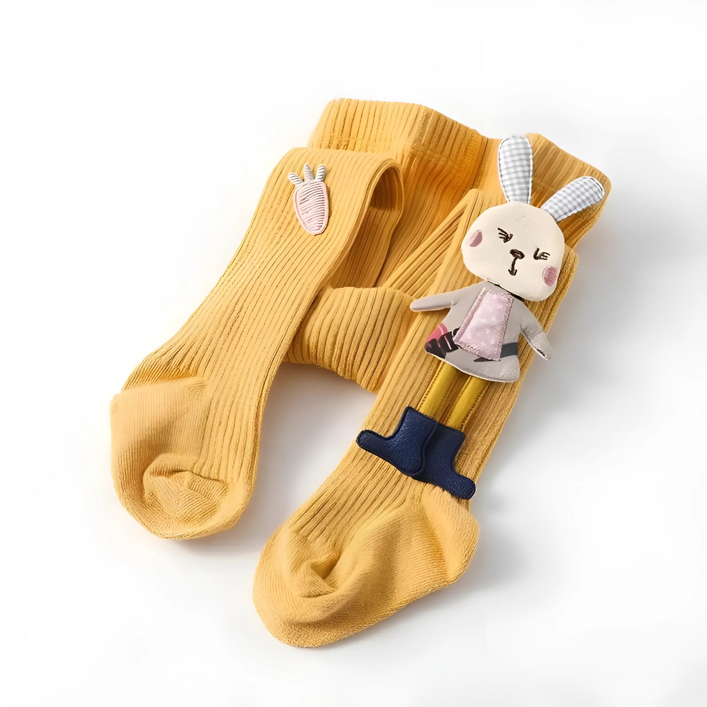 Jaune Collants pour enfants avec design de lapin