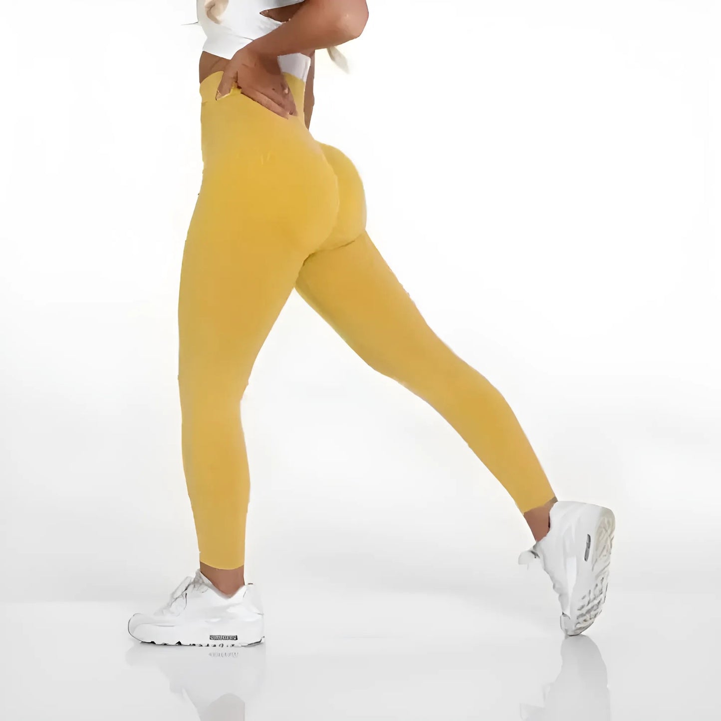 Jaune Effet Push-Up Leggings de Sport