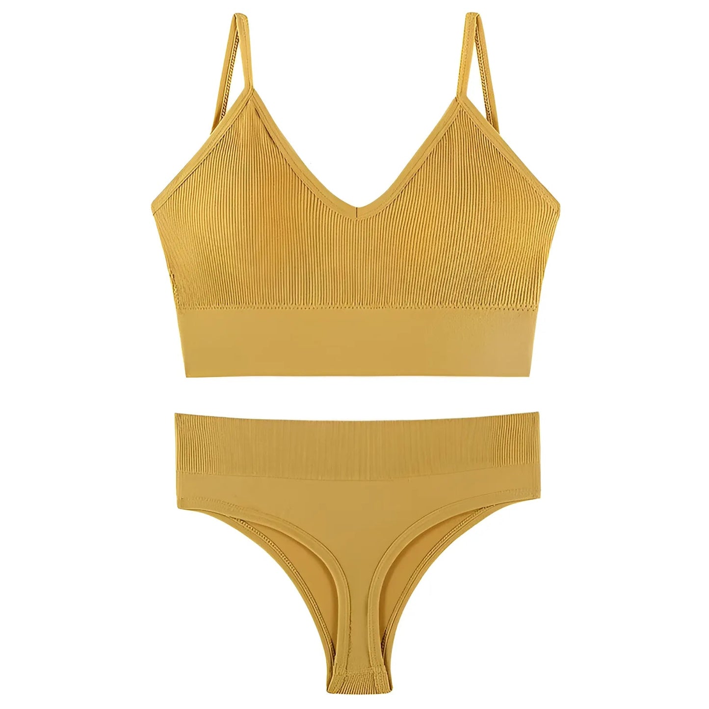 Jaune Ensemble de lingerie sans couture
