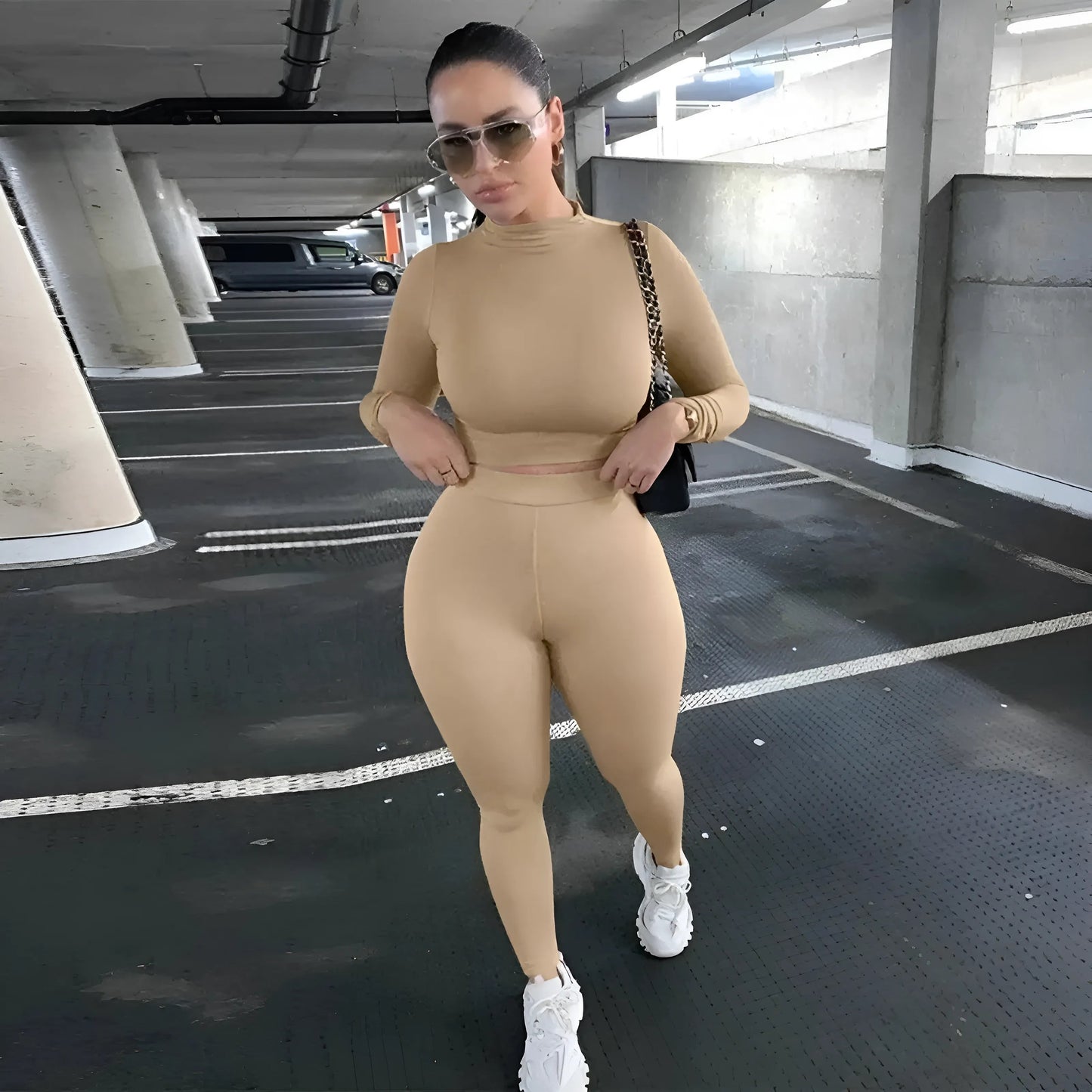 Jaune Ensemble de sport ajusté