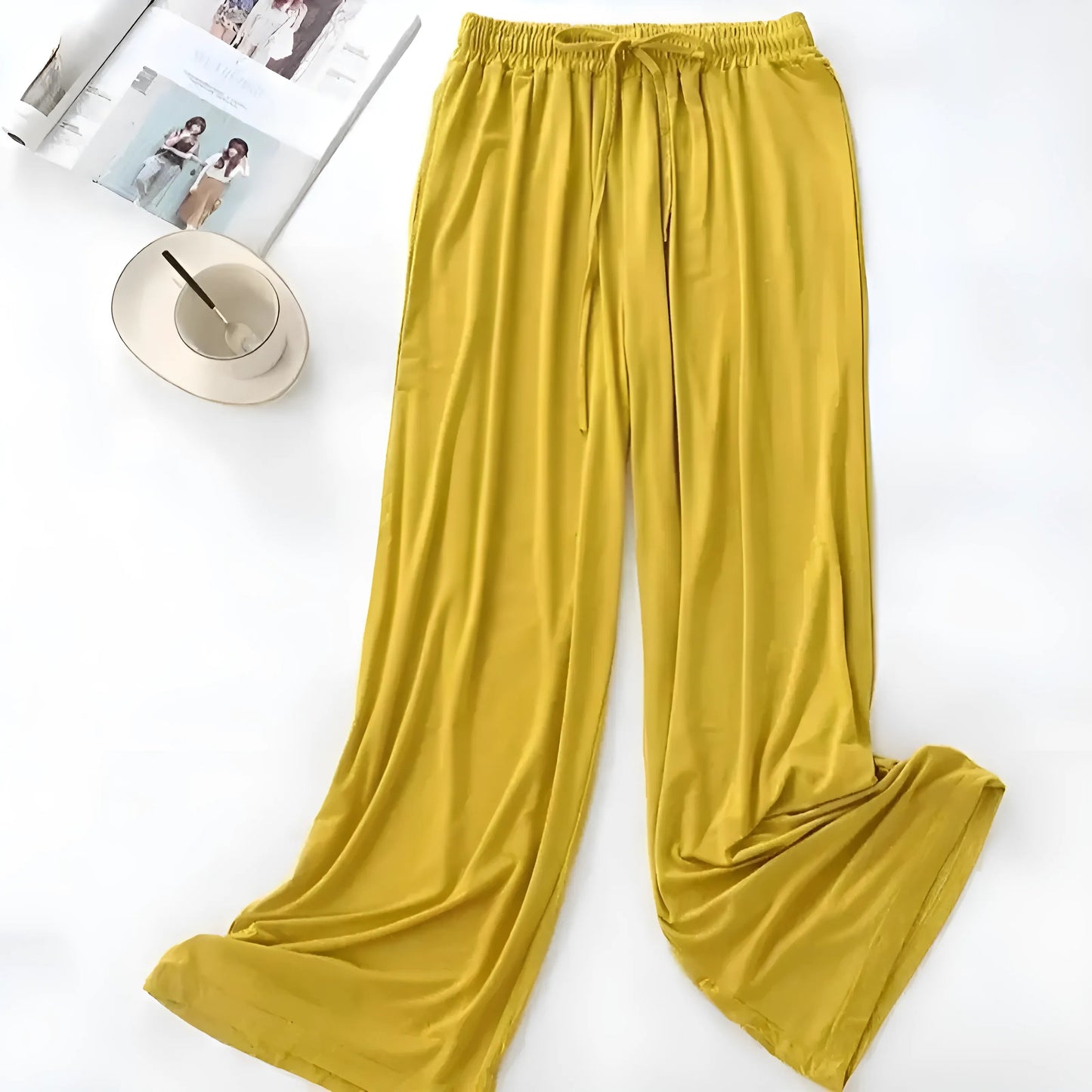 Jaune Pantalons de sommeil amples