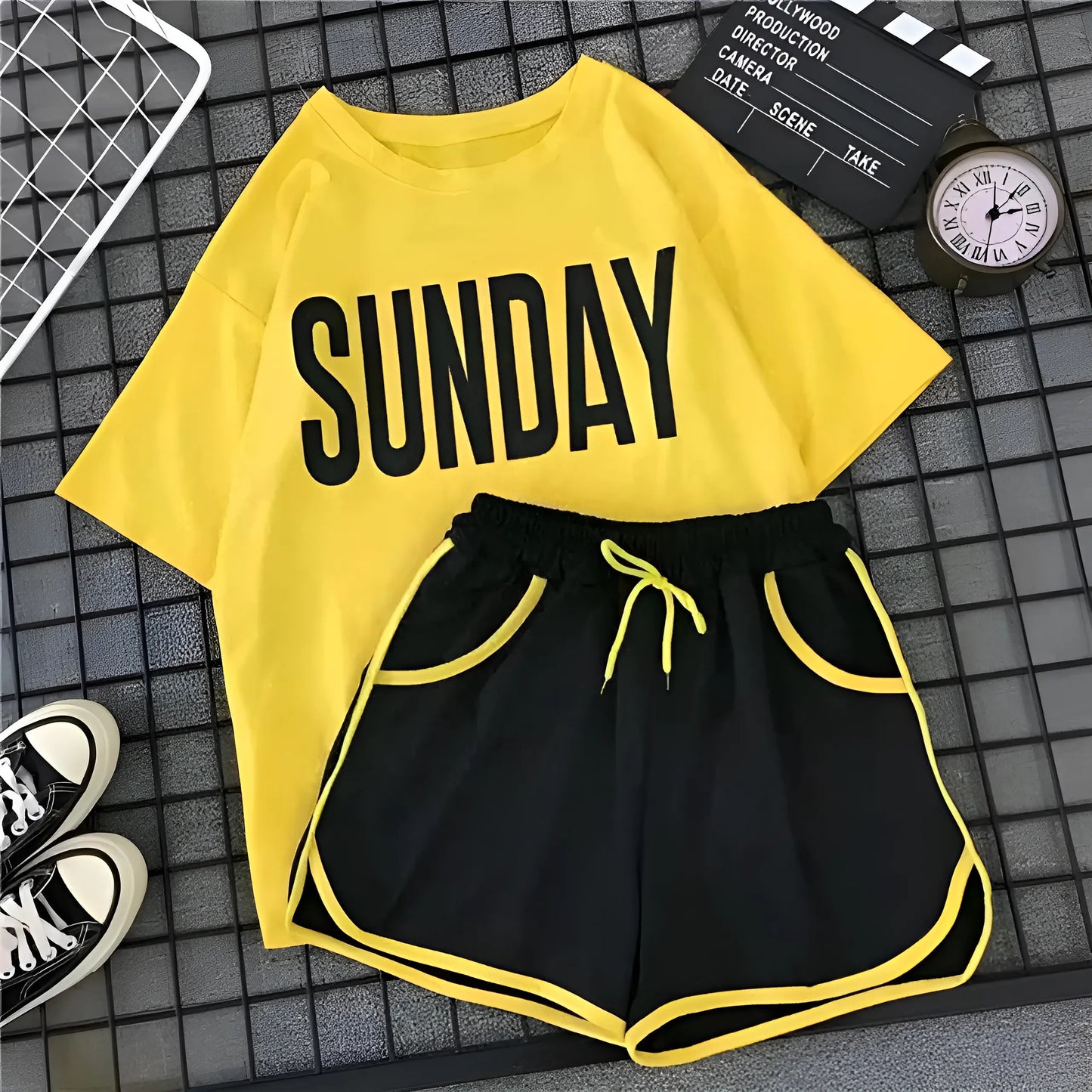 Jaune Pyjamas "DIMANCHE" pour femmes