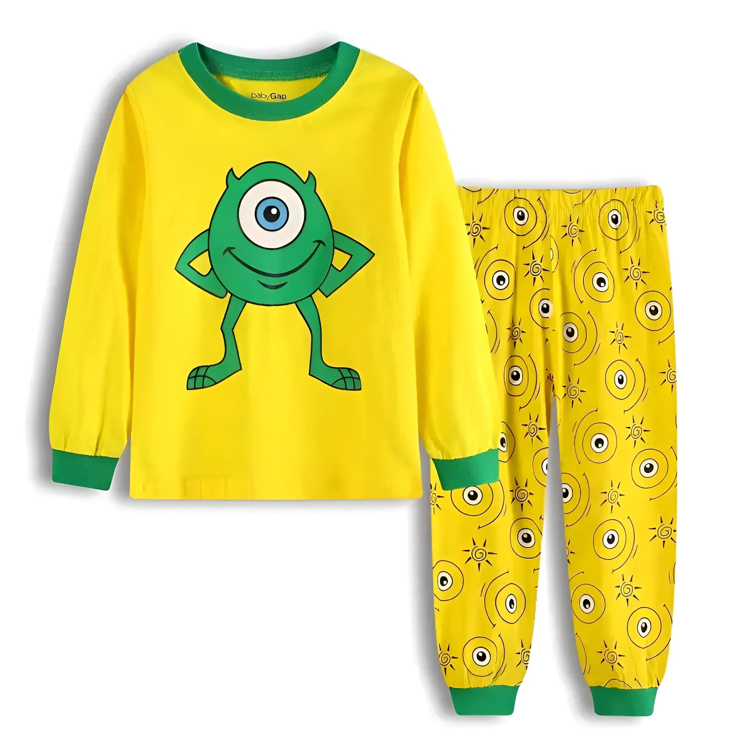 Jaune Pyjamas pour enfants avec motif de conte de fées