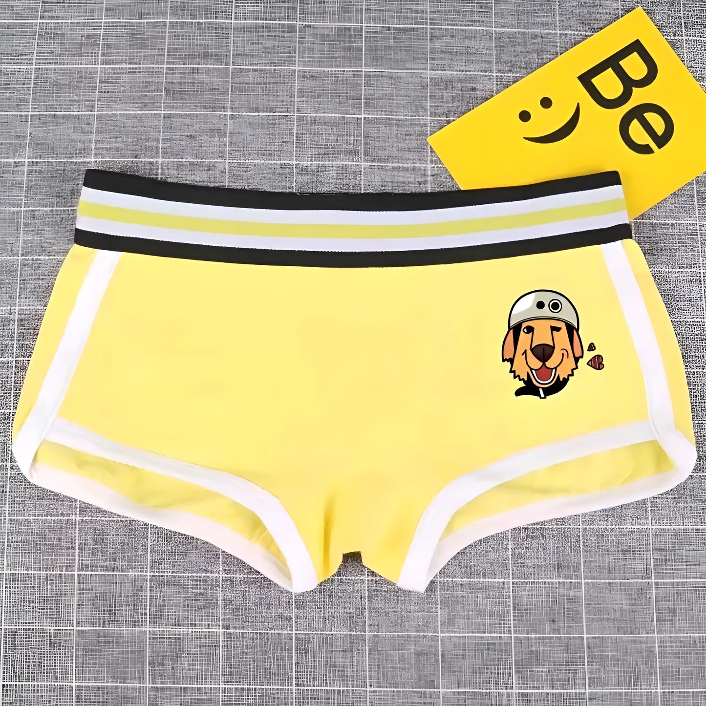 Jaune Shorts de boxe colorés pour femmes