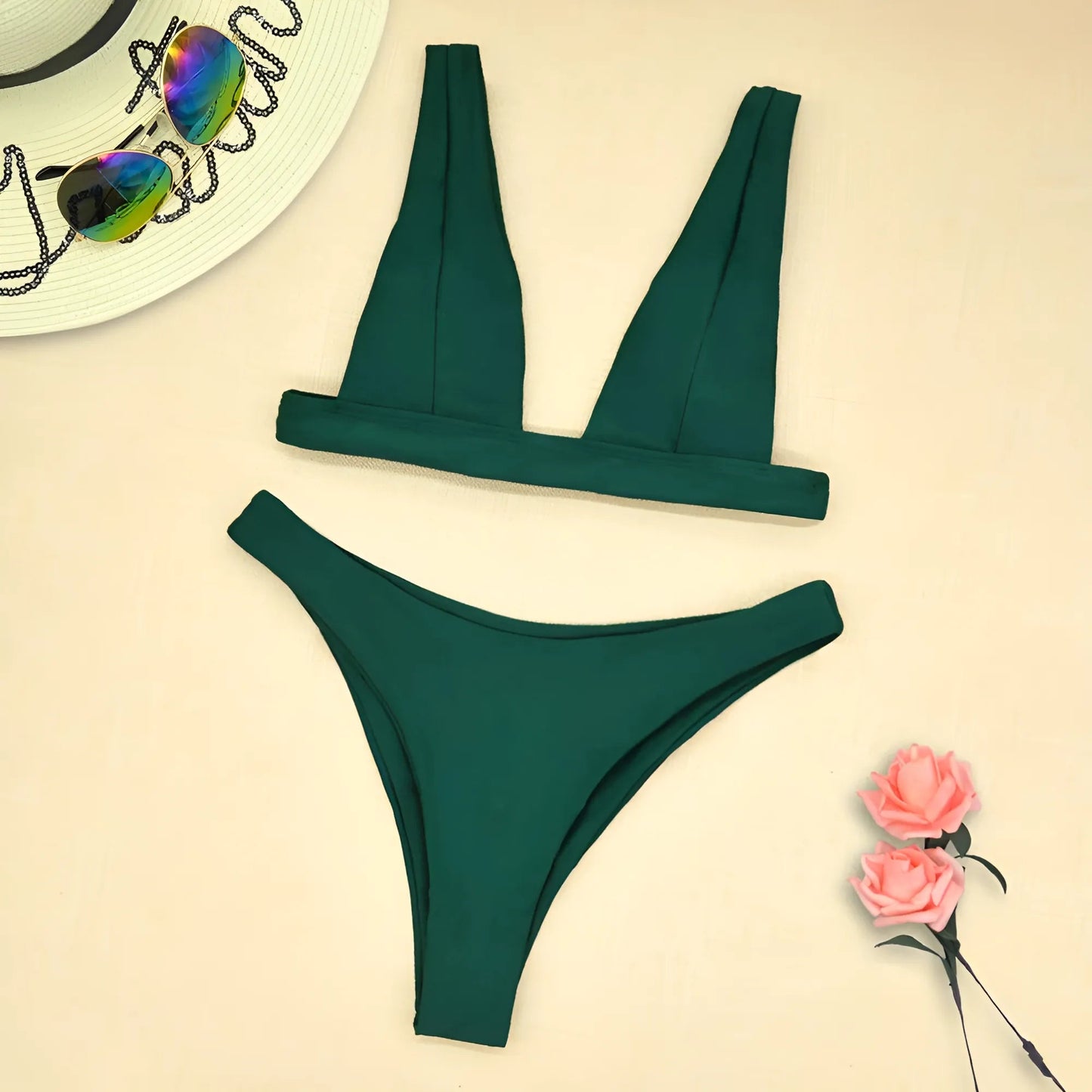 Kaki Maillot de bain universel en deux pièces