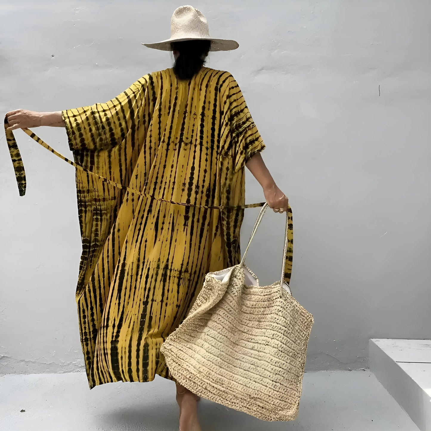 Kimono de plage rayé