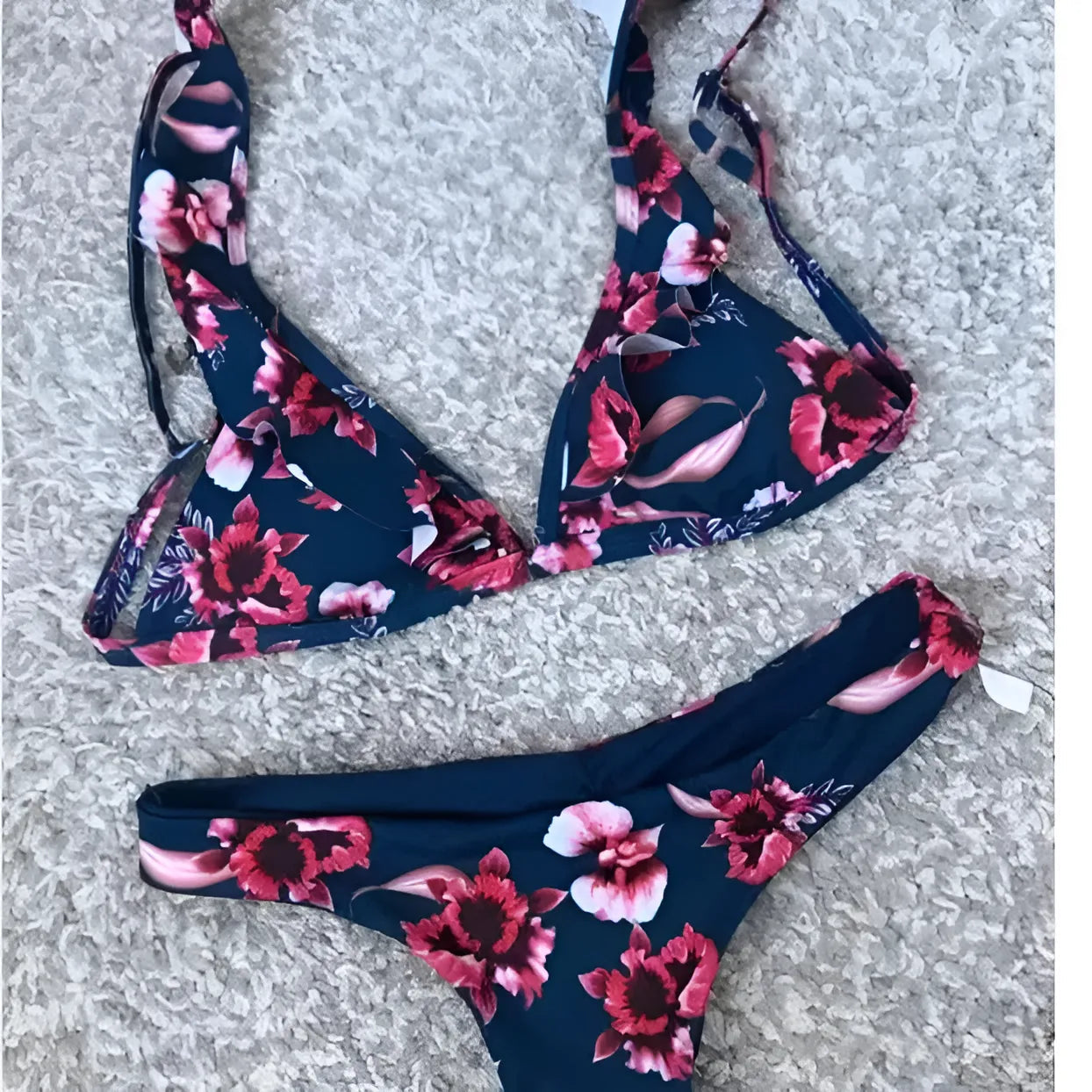 Maillot de bain deux pièces à imprimé floral