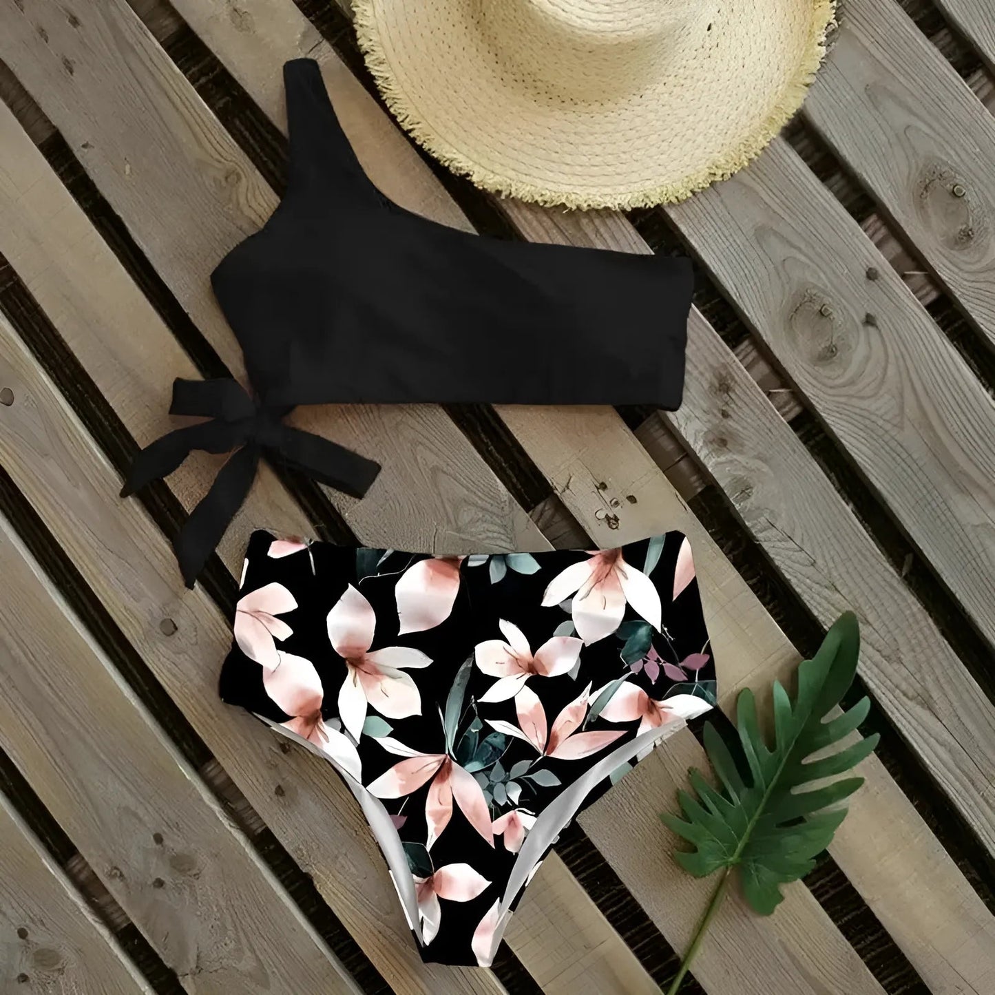 Maillot de bain deux pièces à imprimé floral