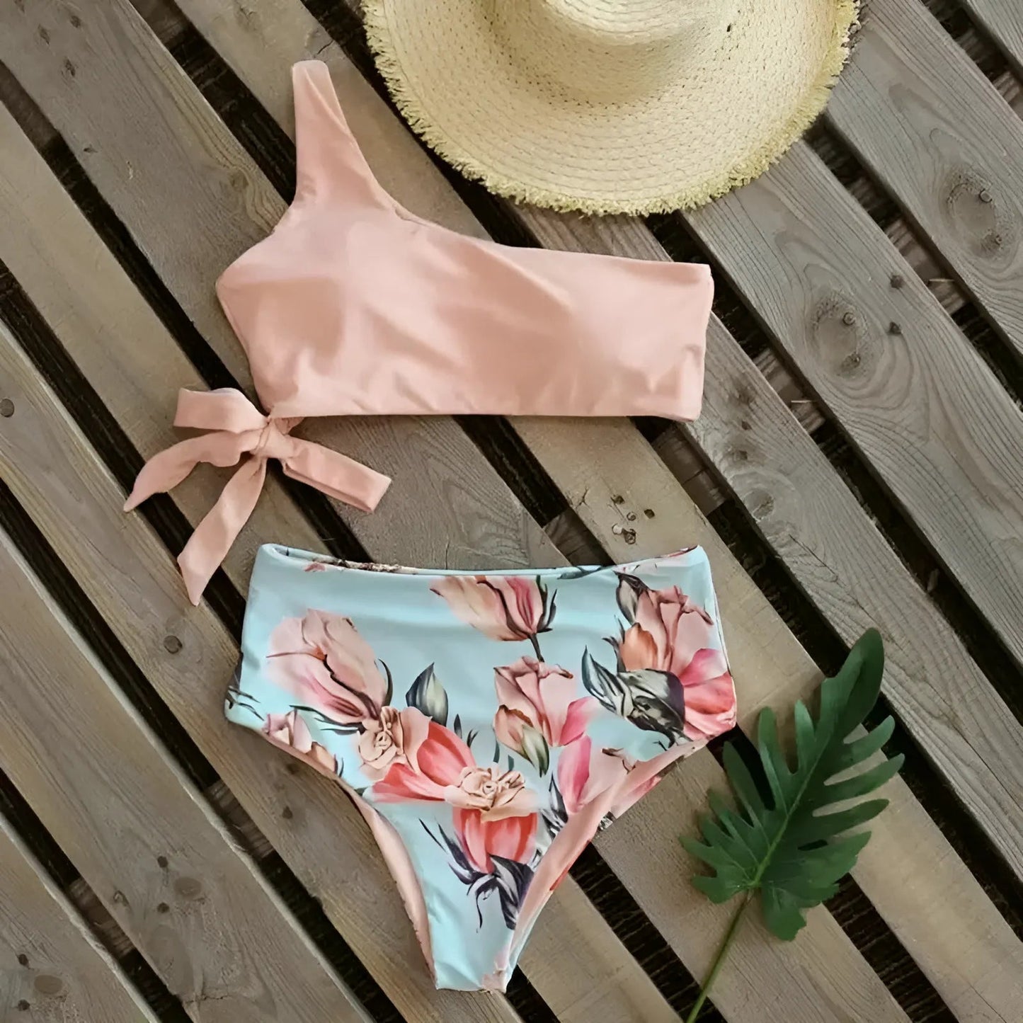 Maillot de bain deux pièces à imprimé floral
