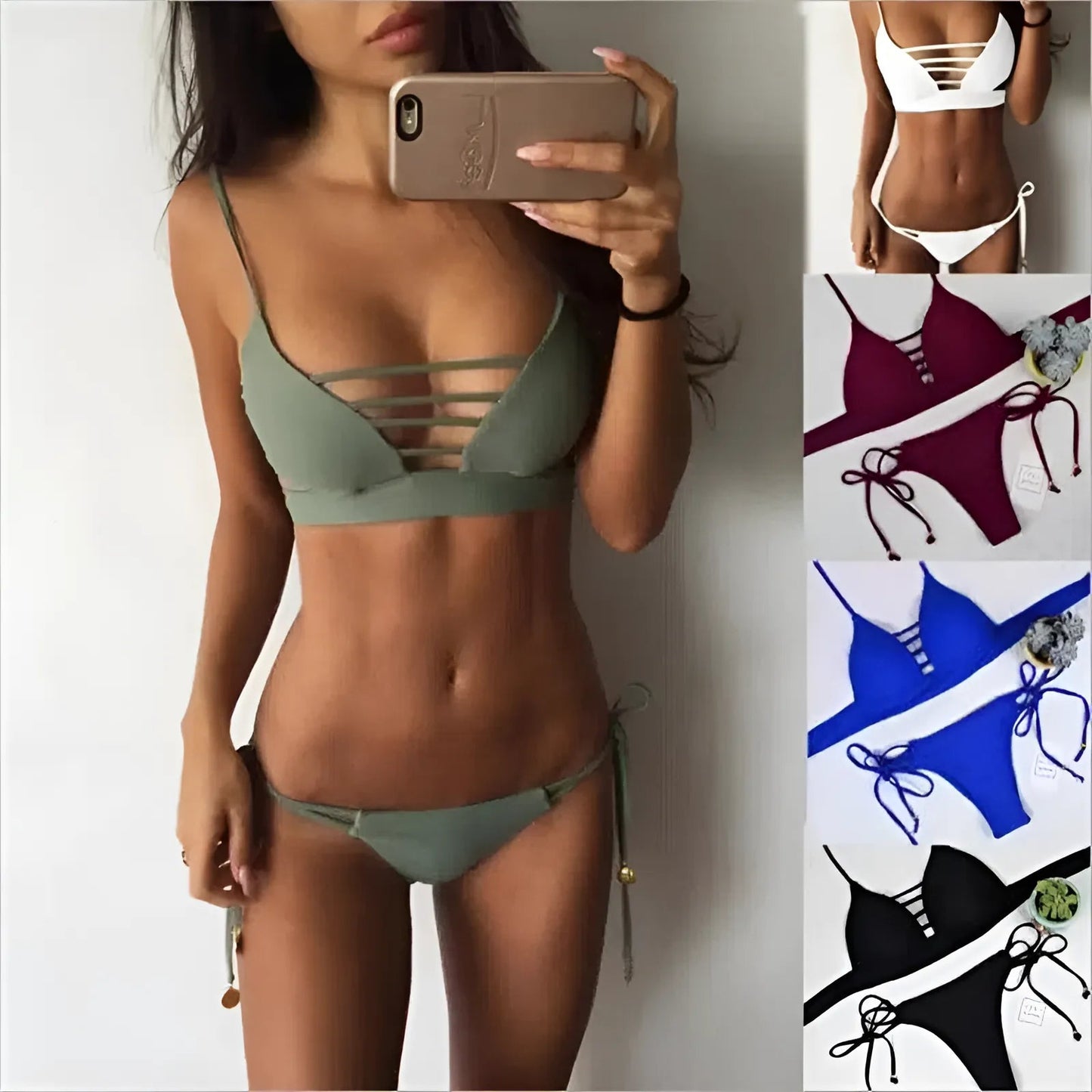 Maillot de bain deux pièces avec bretelles de soutien-gorge