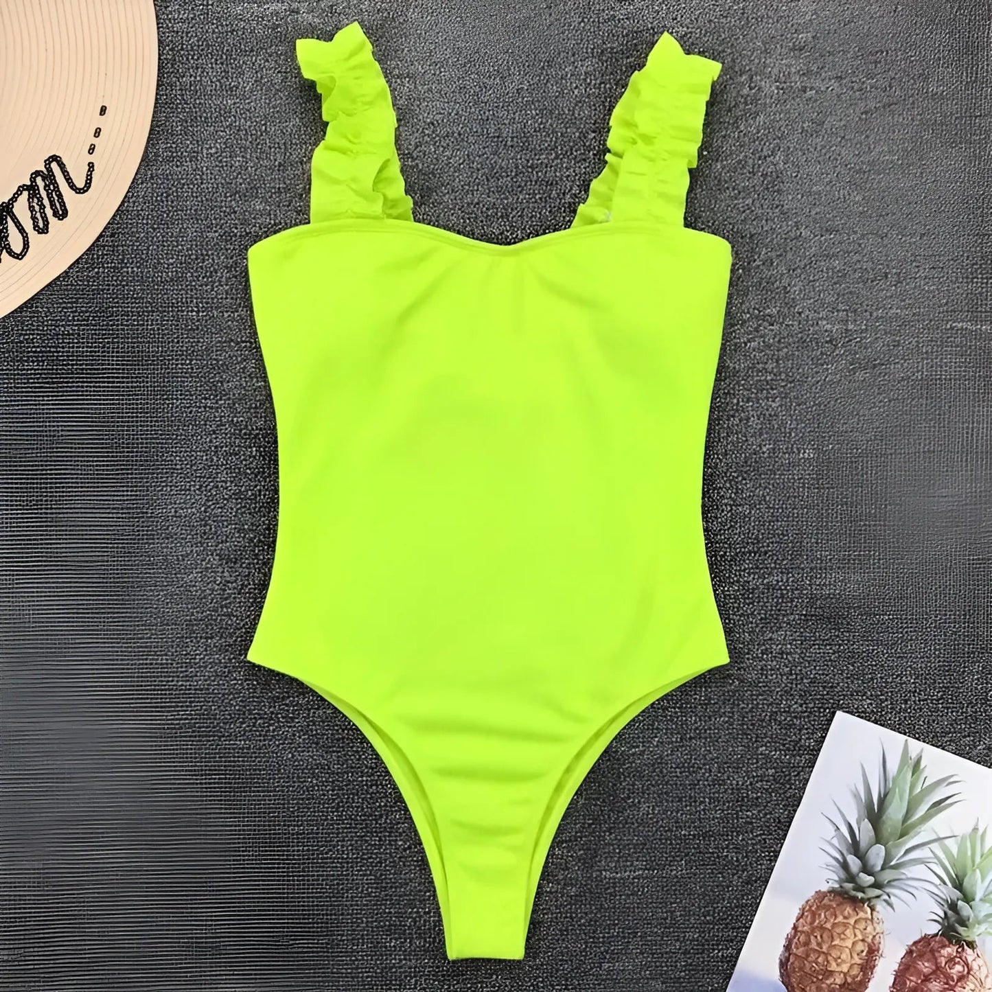 Maillot de bain une pièce avec des bretelles décoratives