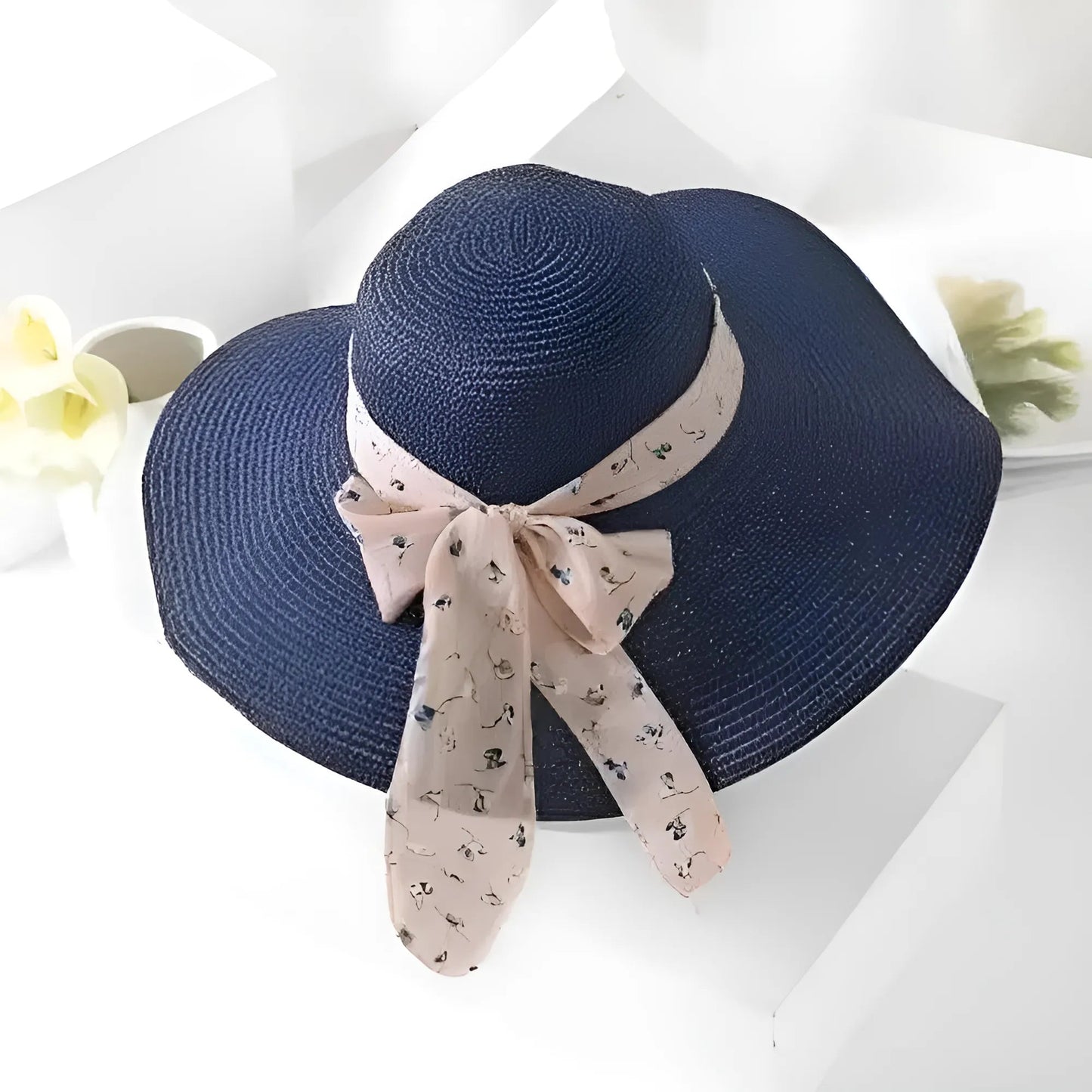 Marine Chapeau de plage en ruban décoratif