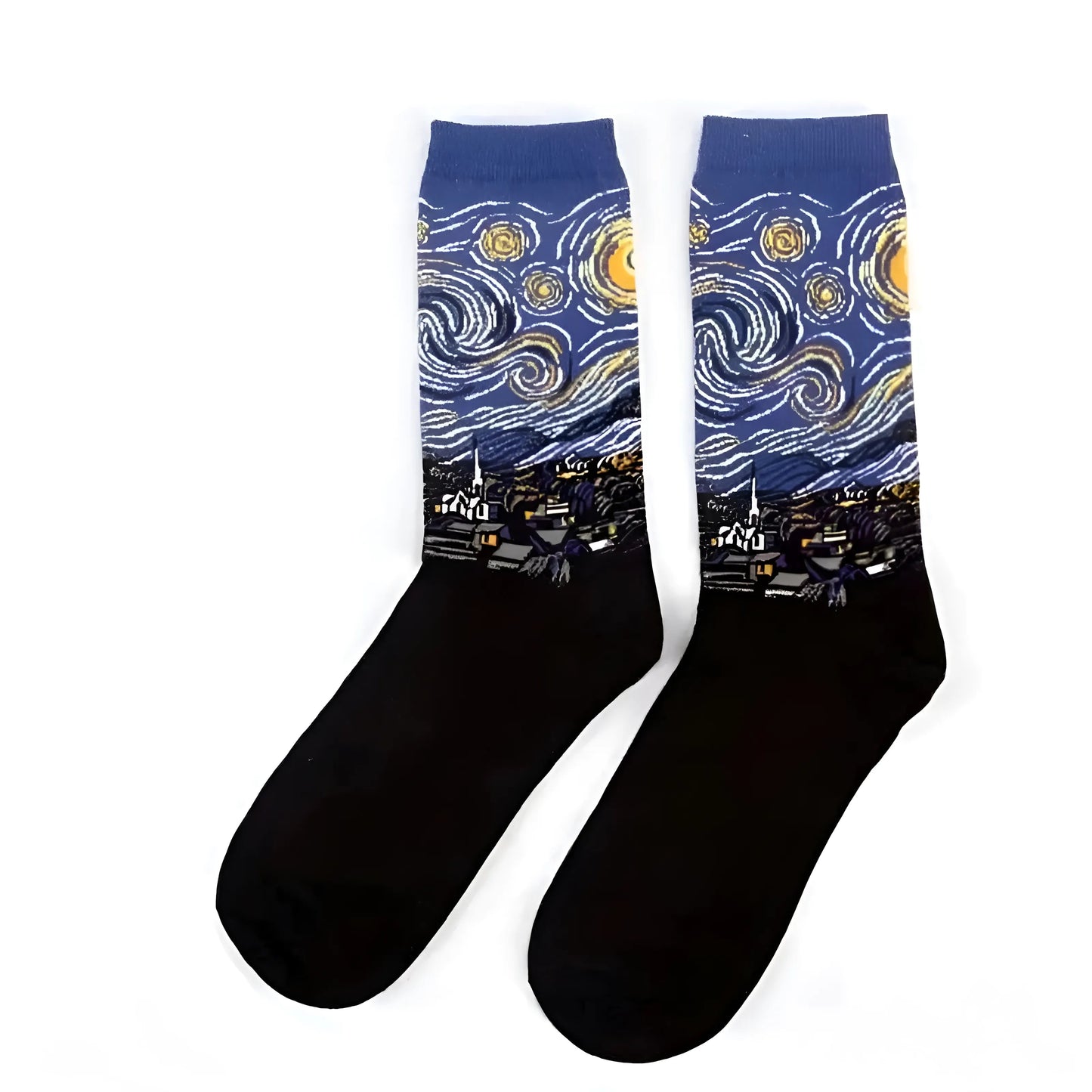 Marine Chaussettes longues avec des motifs artistiques