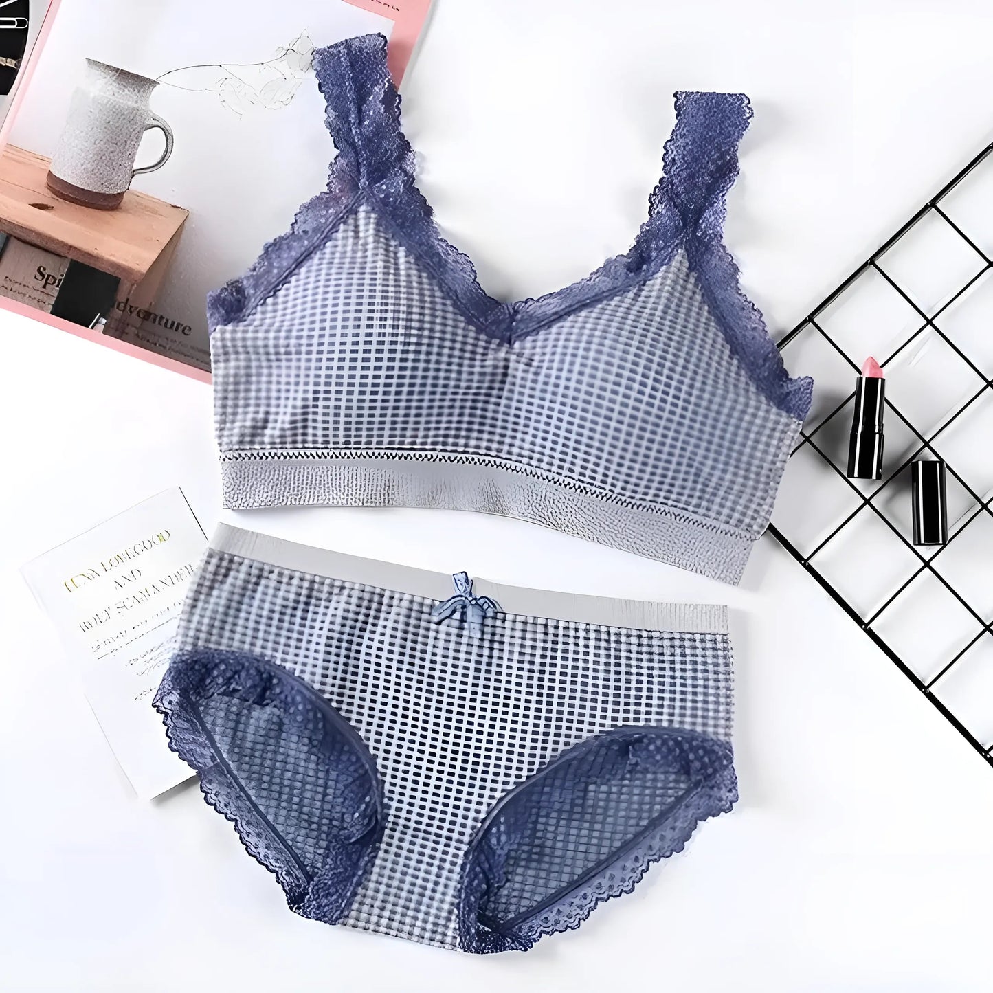 Marine Ensemble de lingerie avec dentelle