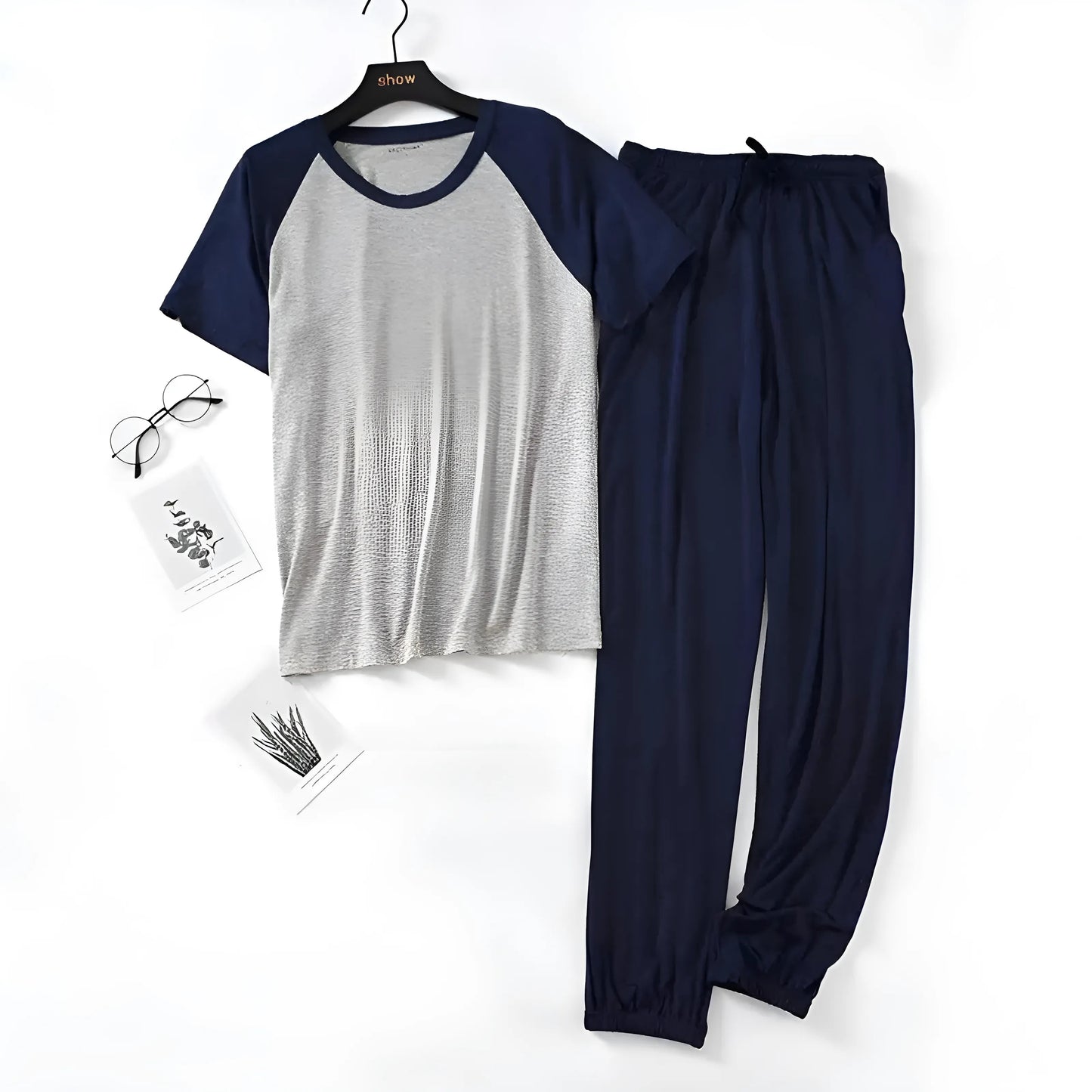 Marine Ensemble de pyjama bicolore pour hommes