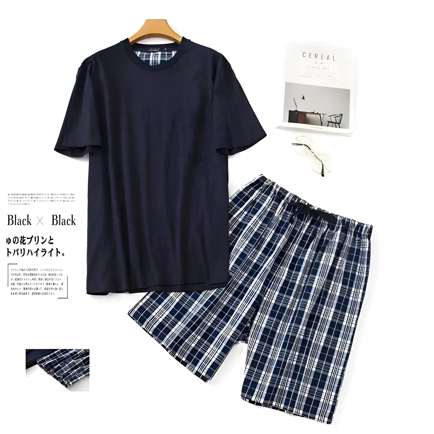 Marine Ensemble de pyjama court pour hommes