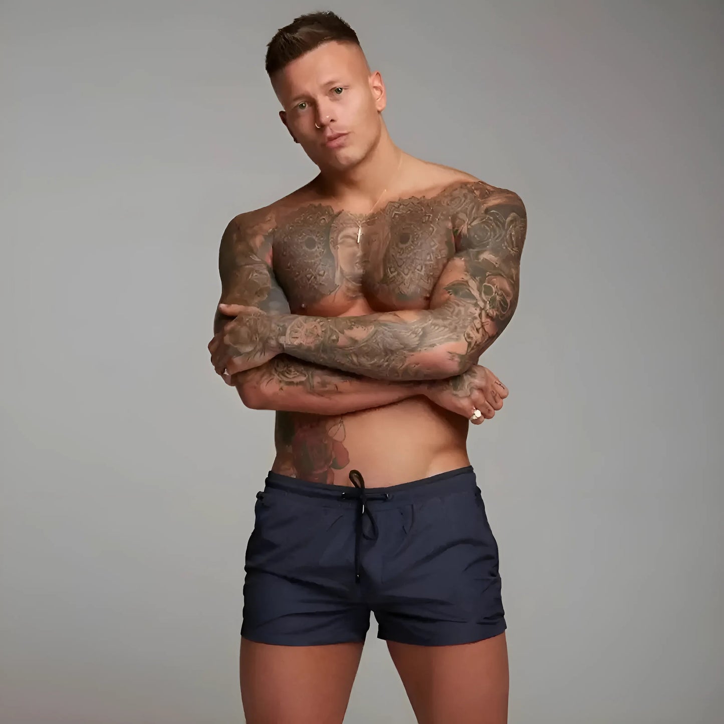 Marine Shorts de bain pour hommes avec poche
