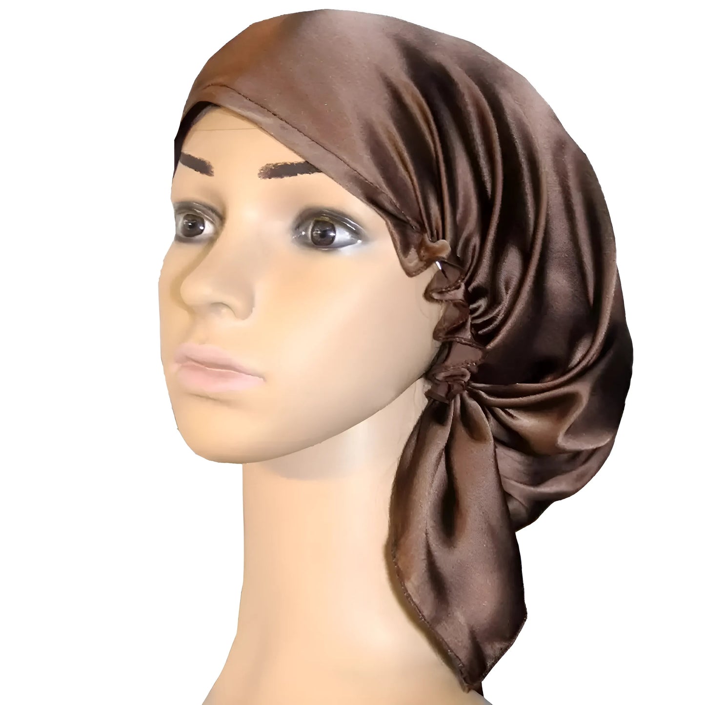 Marron Bonnet de sommeil en satin
