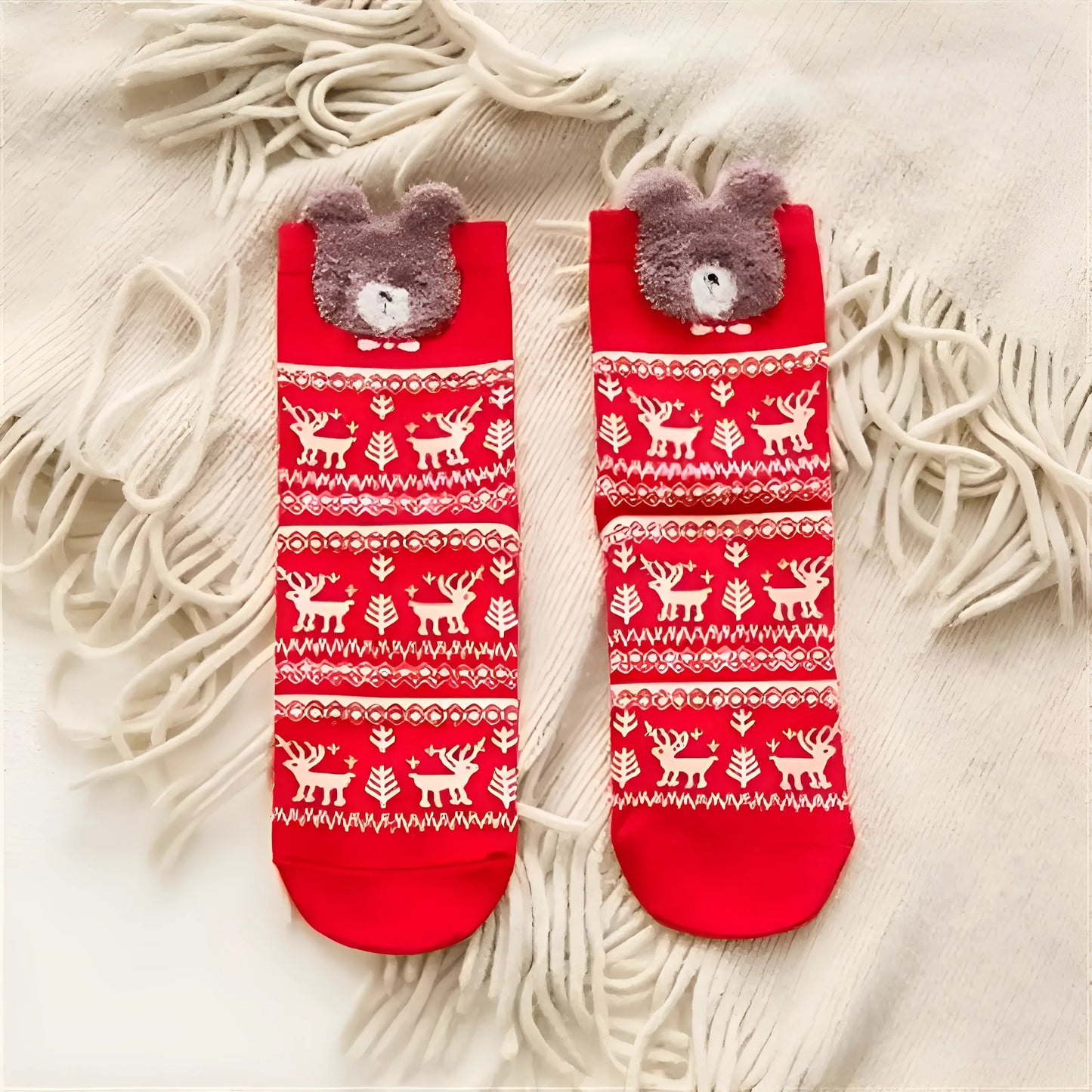 Marron Chaussettes de Noël pour femmes