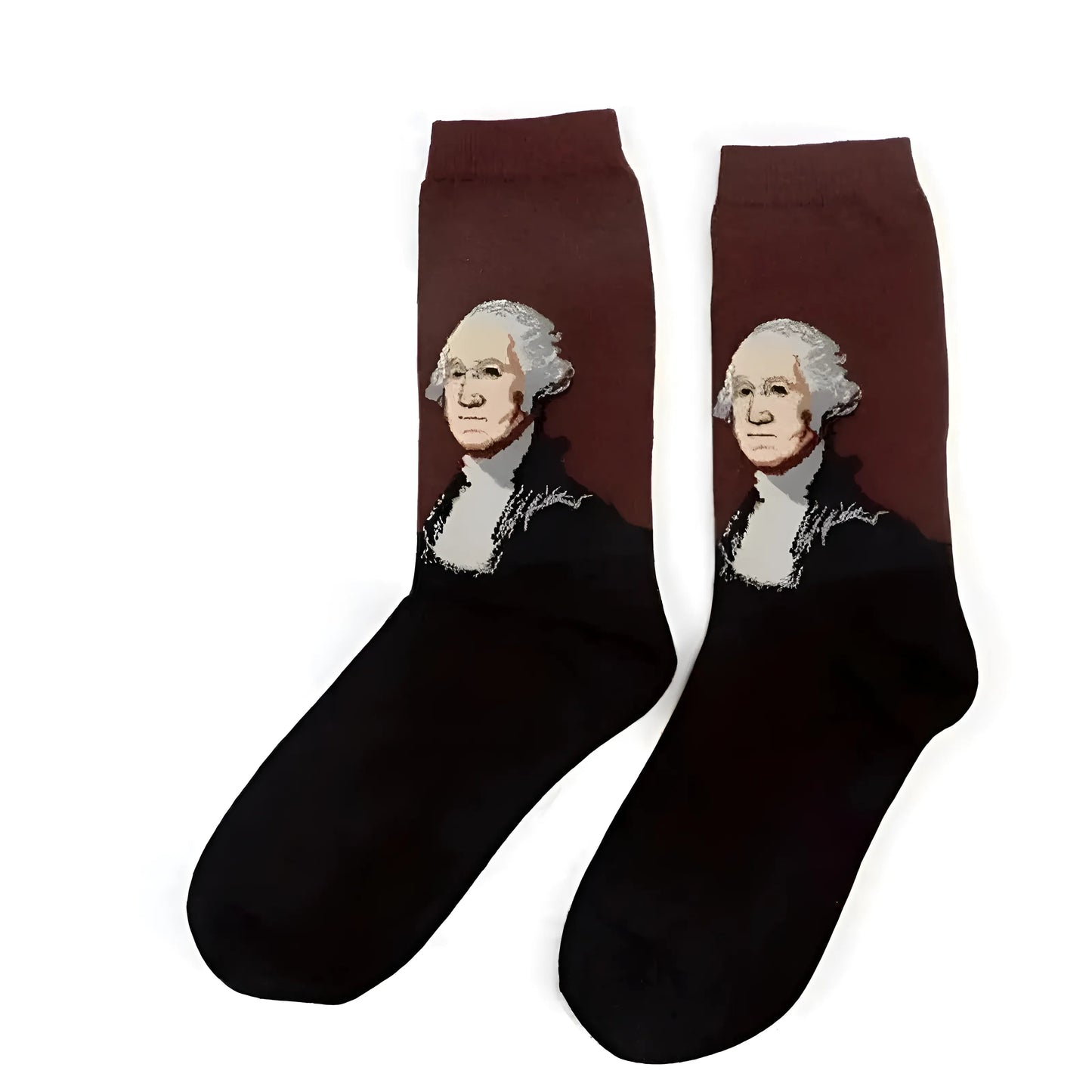 Marron Chaussettes longues avec des motifs artistiques
