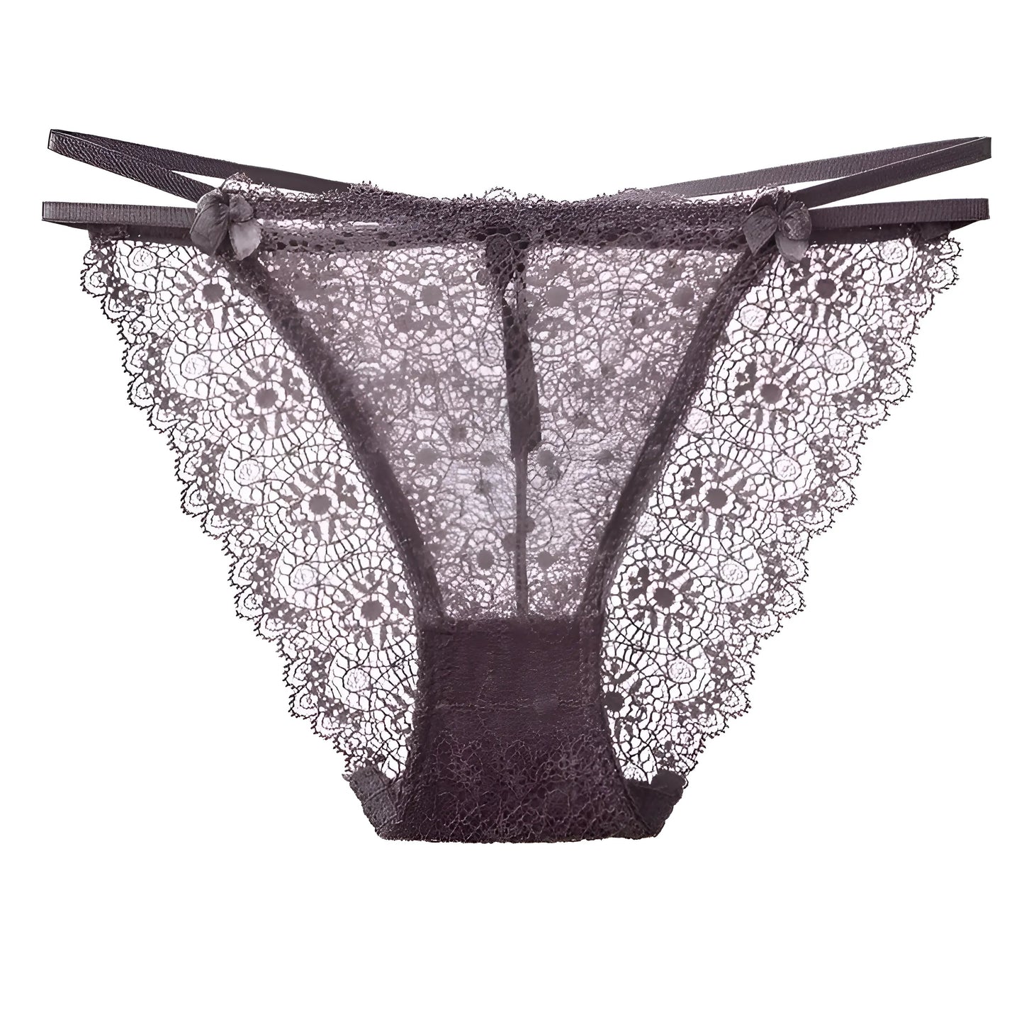 Marron Culottes en dentelle avec des bretelles