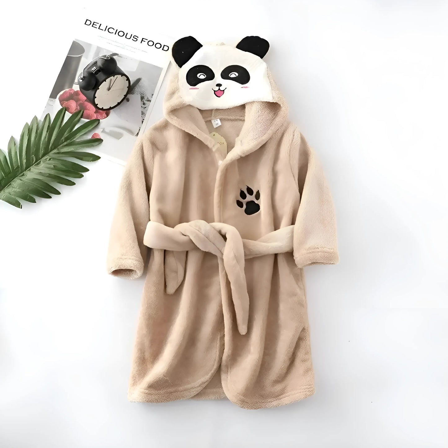 Marron Peignoir de bain pour enfants avec imprimé panda