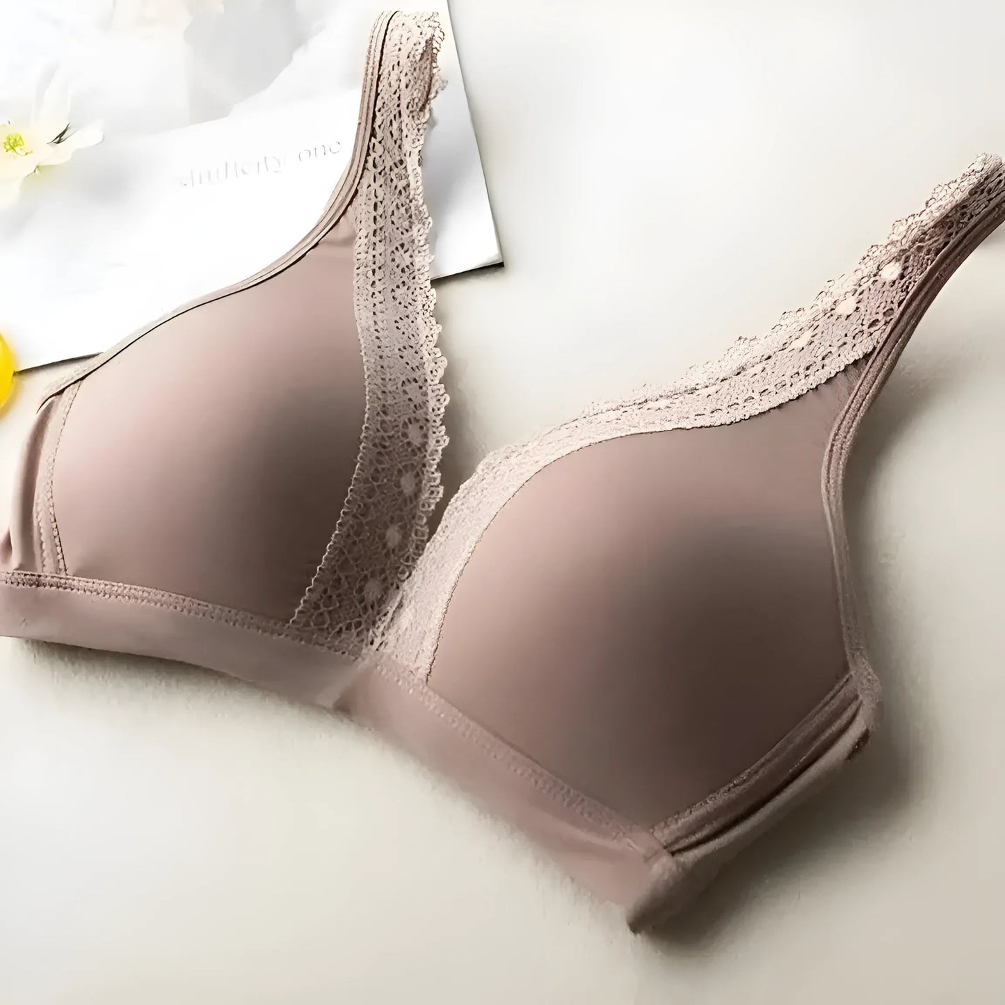 Marron Soutien-gorge triangle en dentelle