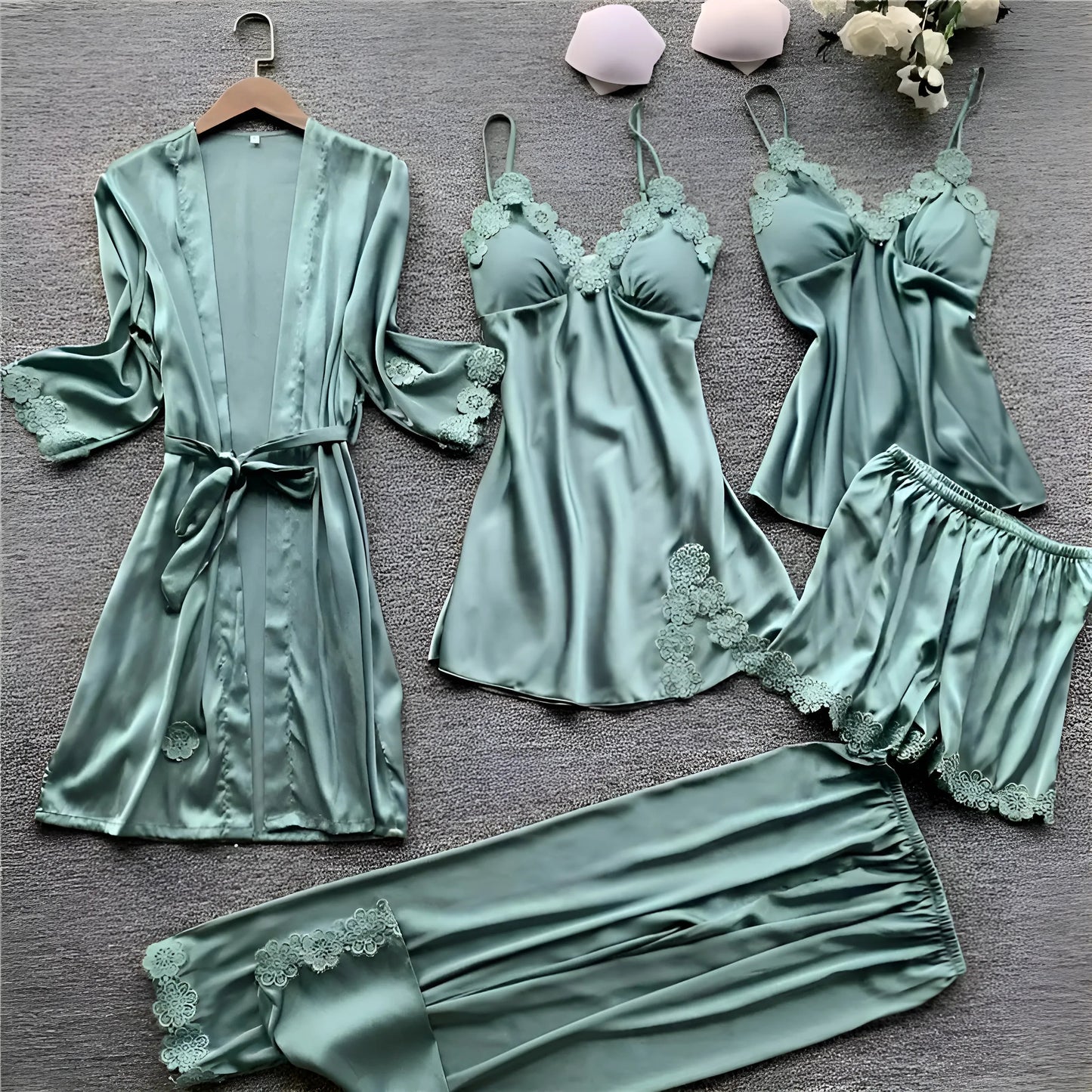 Menthe Ensemble de sommeil cinq pièces