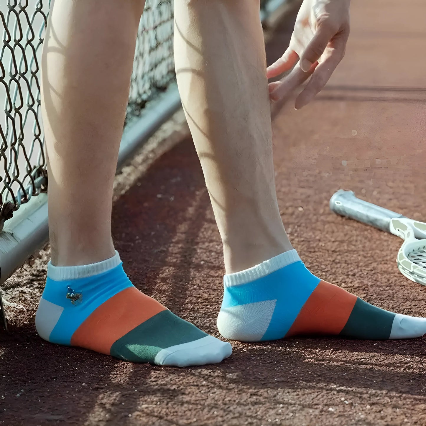 Multicolore 5 paires de chaussettes de cheville pour hommes à rayures colorées