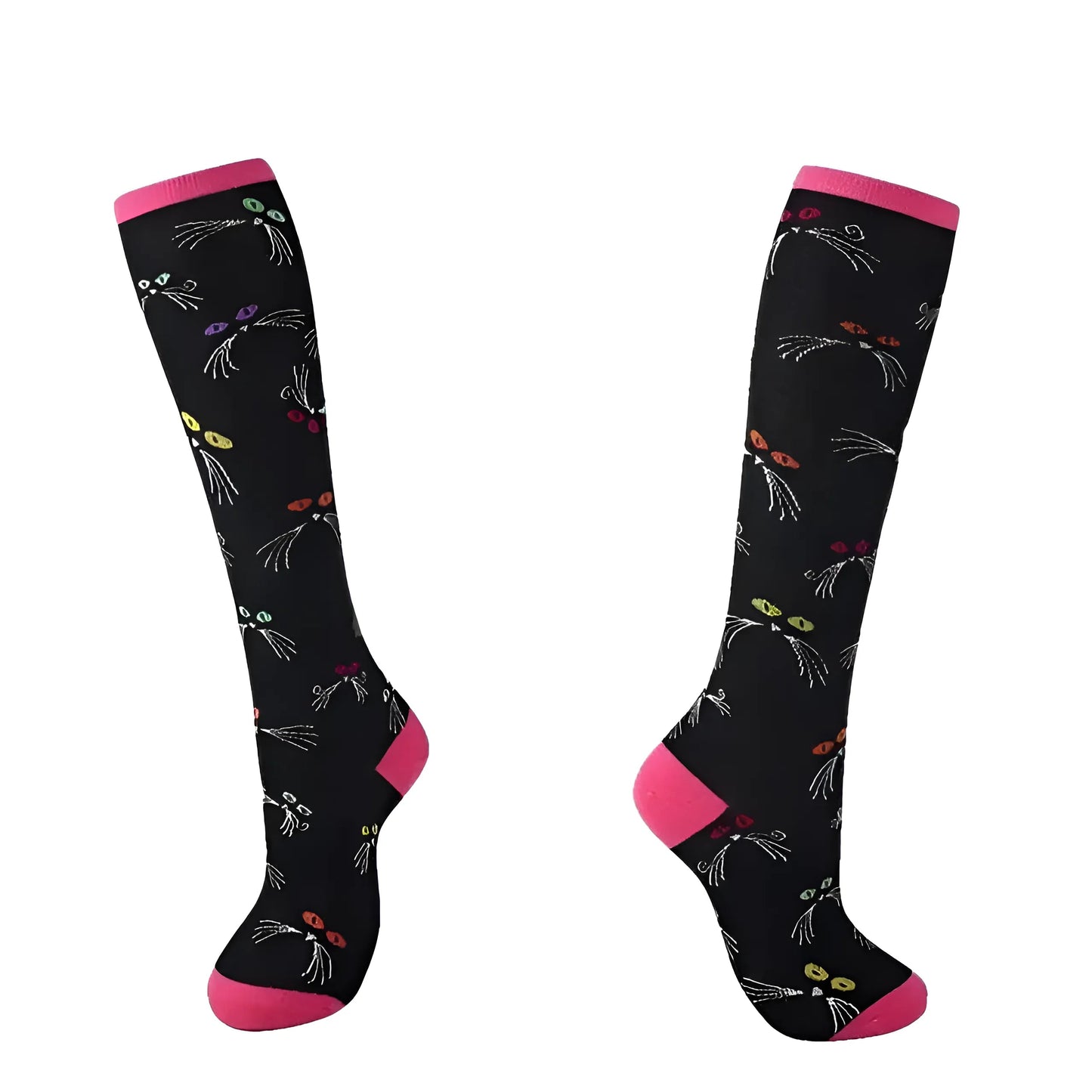 Multicolore Chaussettes longues à motifs colorés
