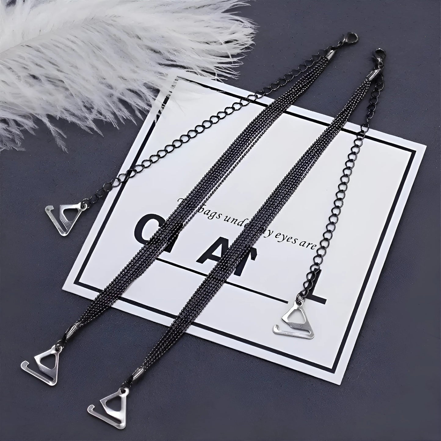 Noir Accessoires de soutien-gorge à chaîne et à sangle