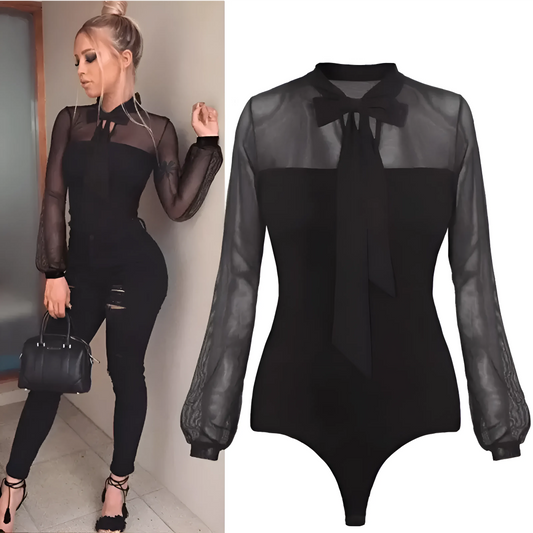 Noir Body col avec cravate