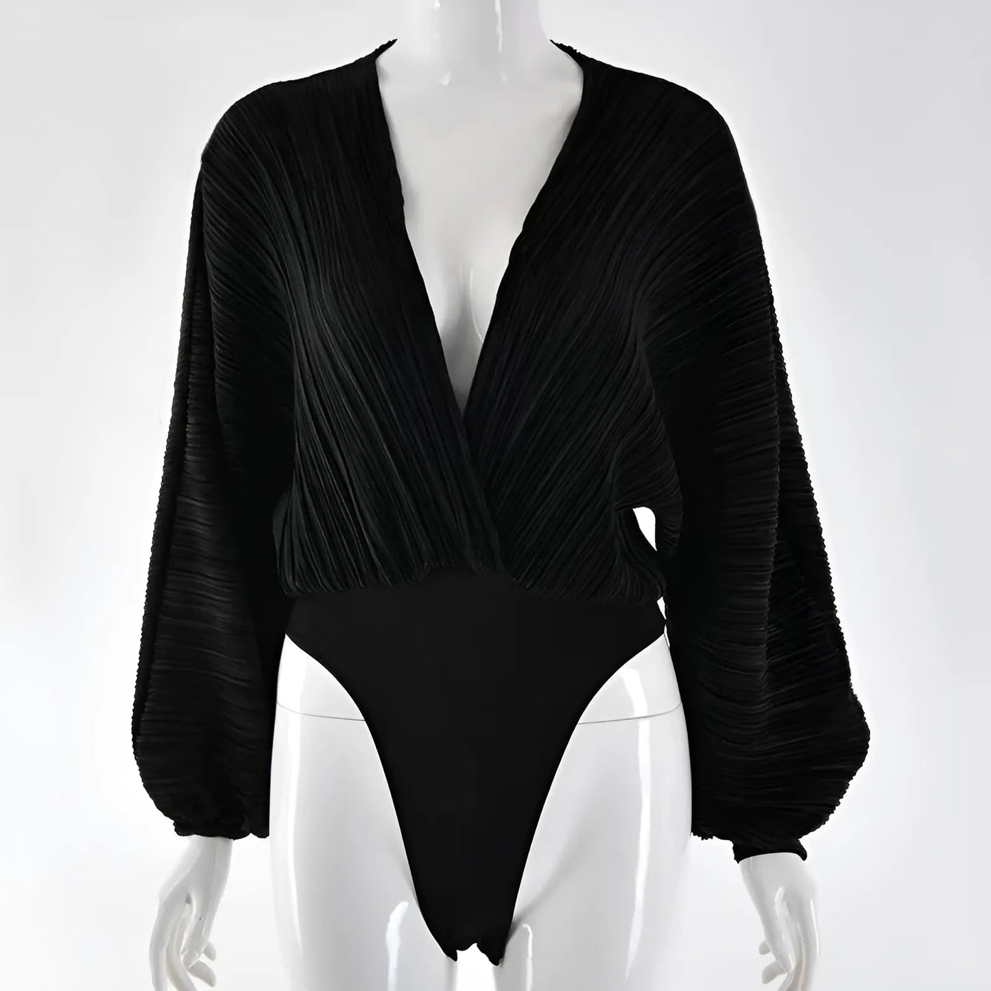 Noir Body en dentelle plissé