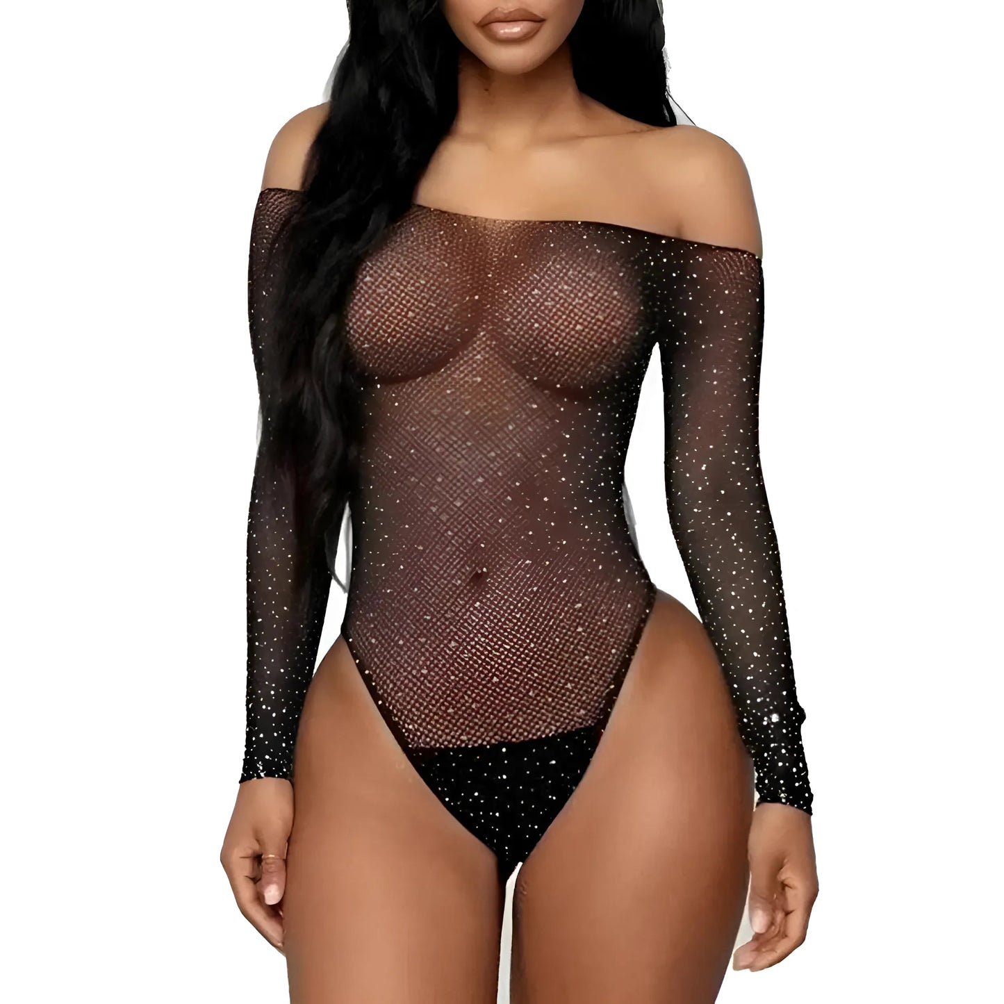 Noir Body en dentelle transparente
