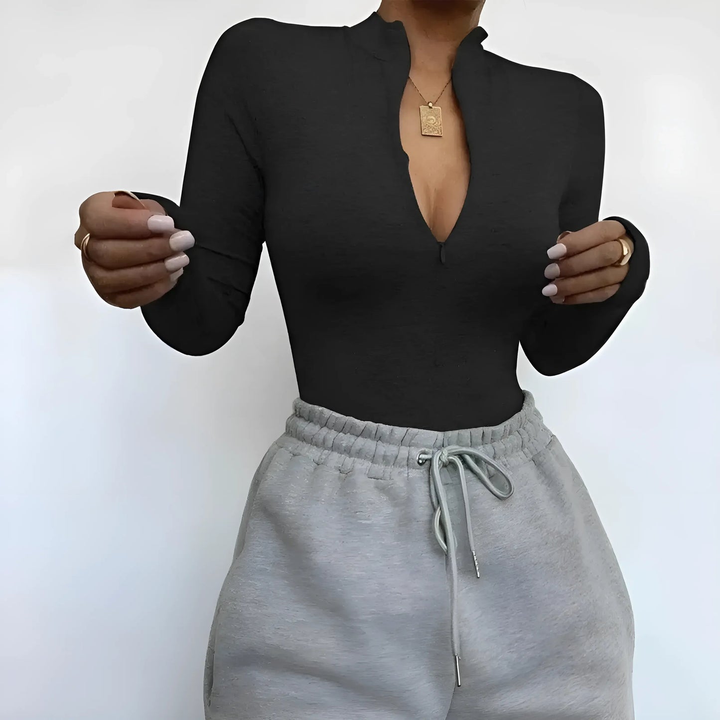 Noir Body féminin avec fermeture éclair