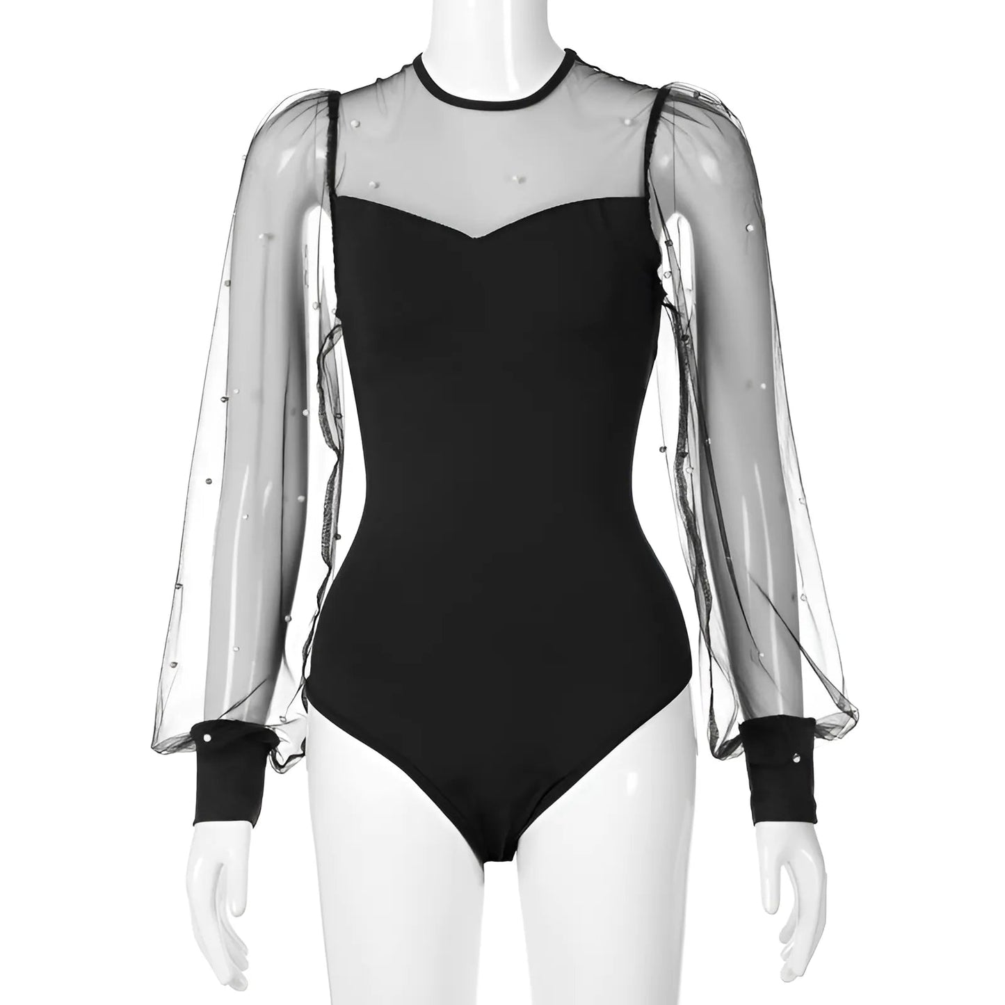 Noir Body féminin avec manches décoratives