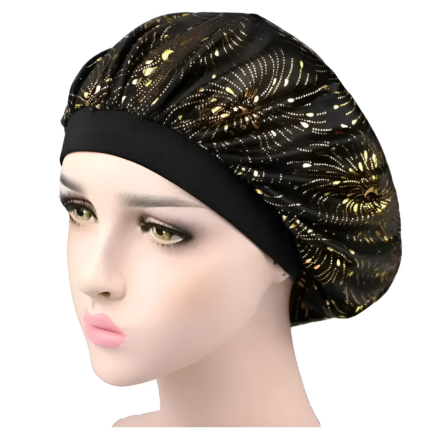 Noir Bonnet de sommeil orné de métal