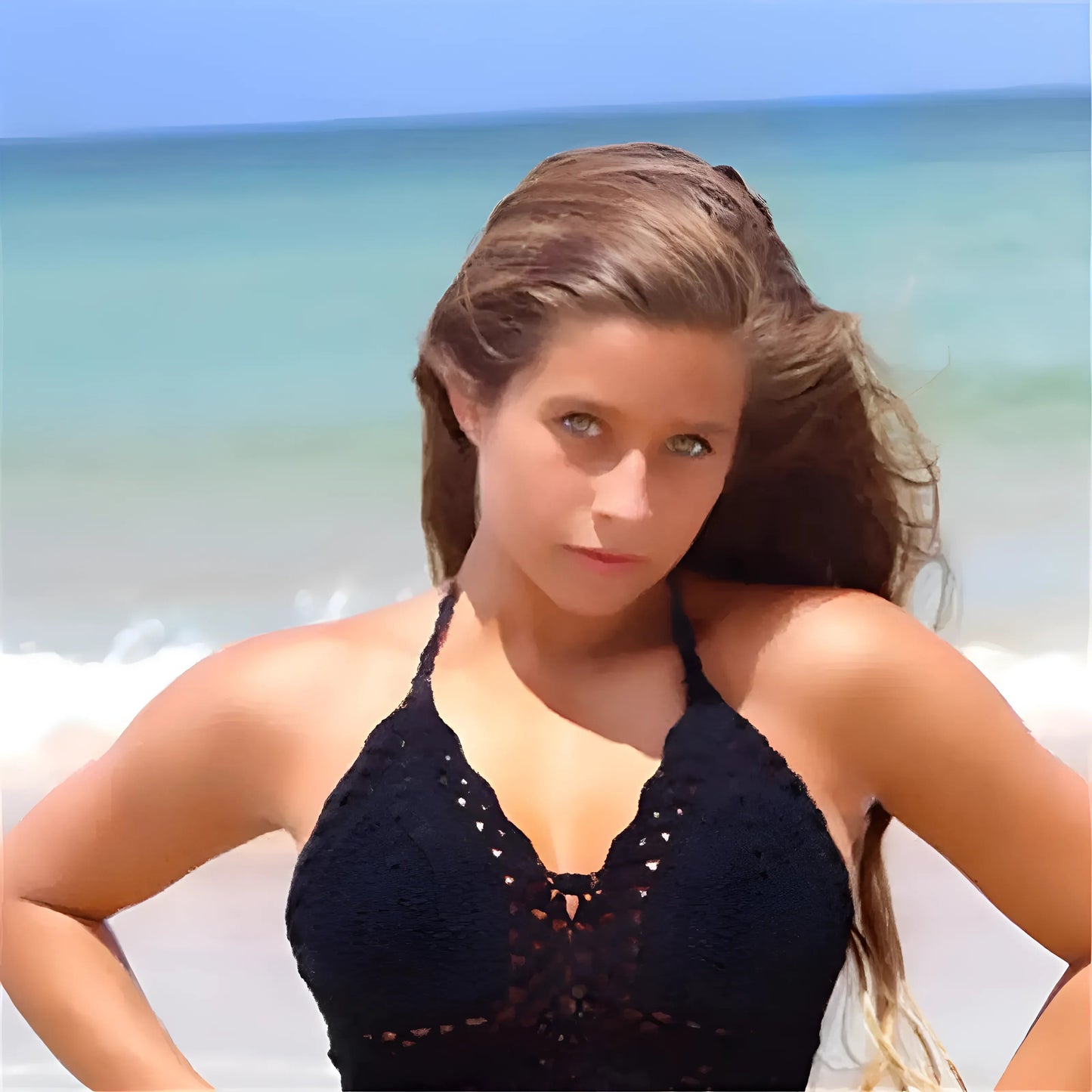 Noir Bralette en crochet