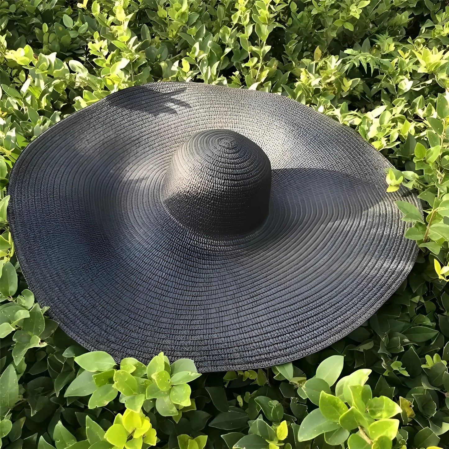 Noir Chapeau de plage à large bord