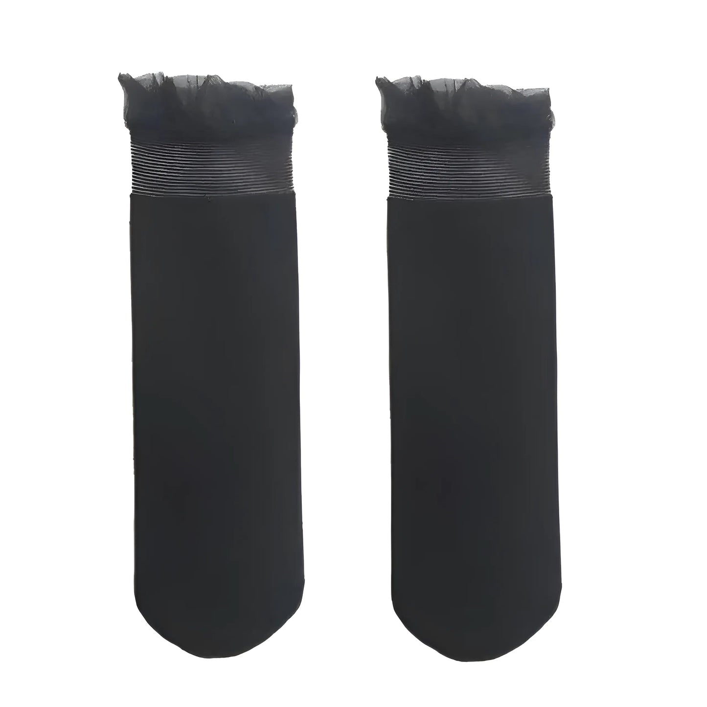 Noir Chaussettes de cheville pour femmes avec bord en mesh