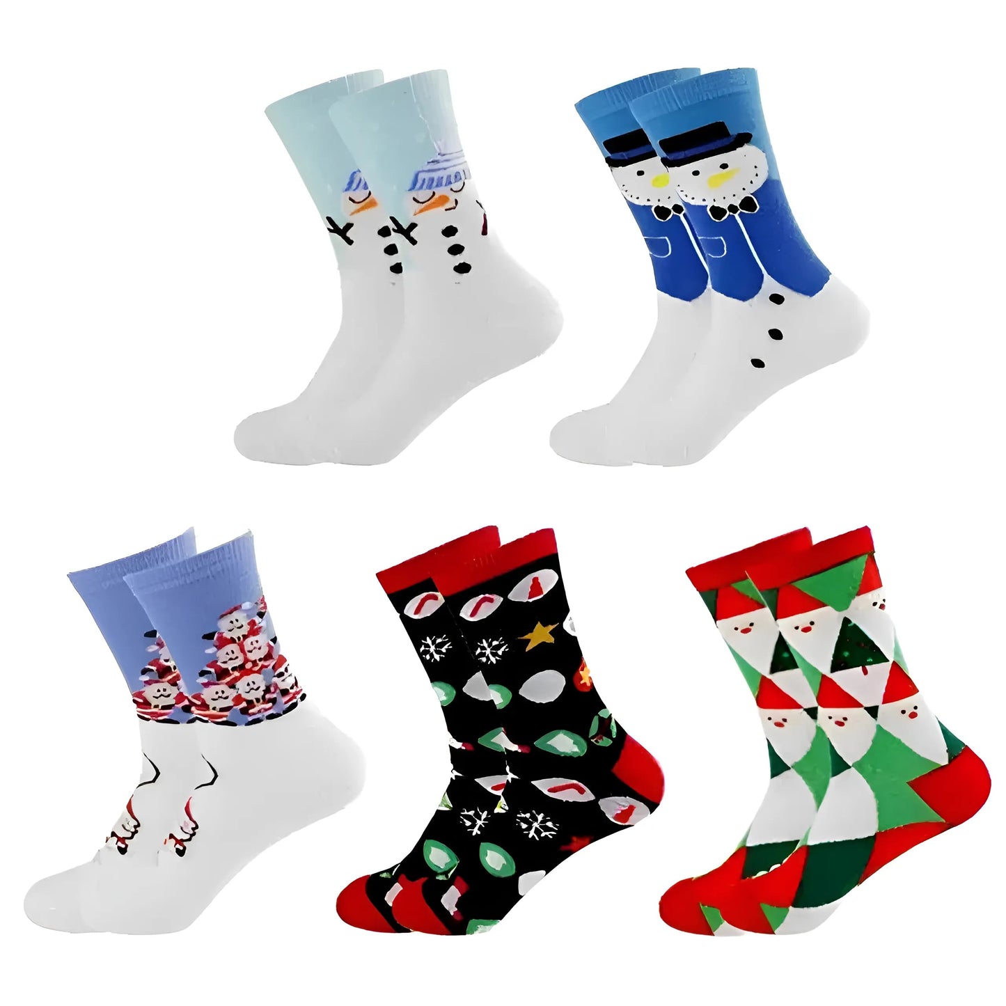 Noir Chaussettes de Noël - Pack de 5