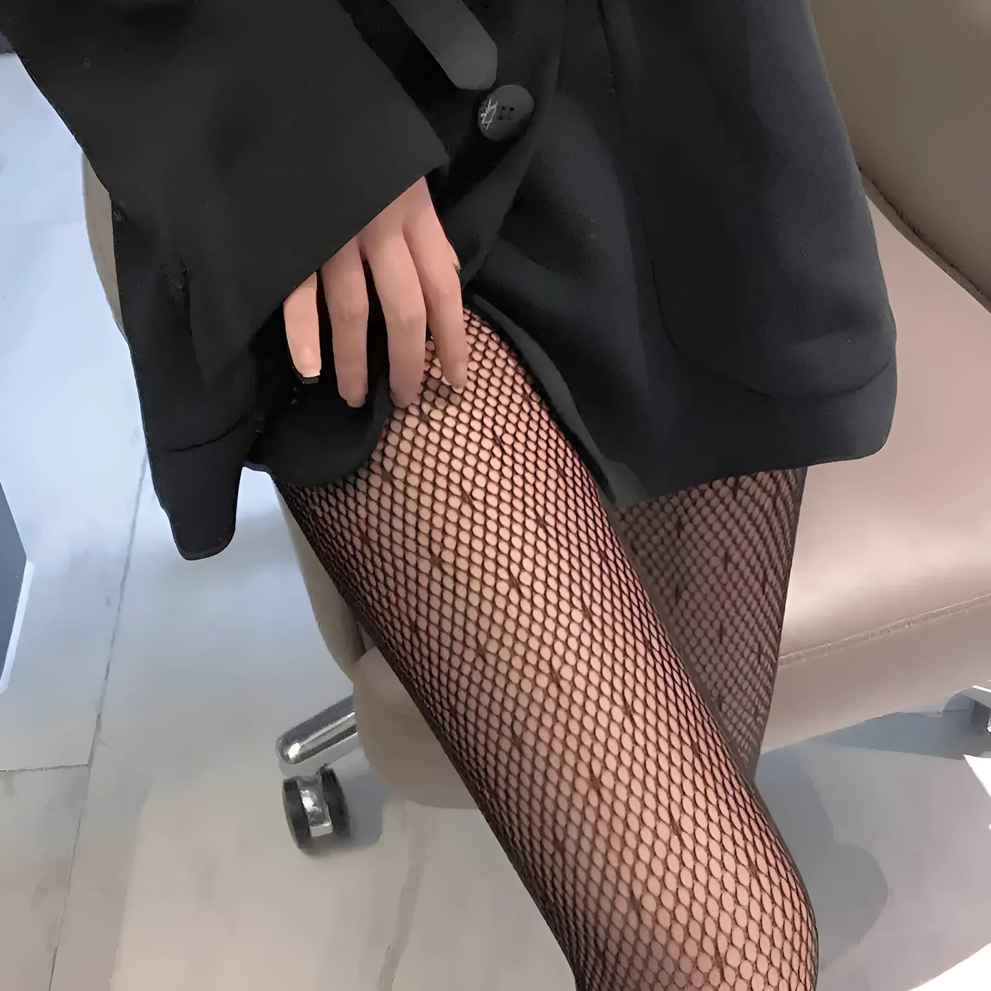 Noir Collants à pois