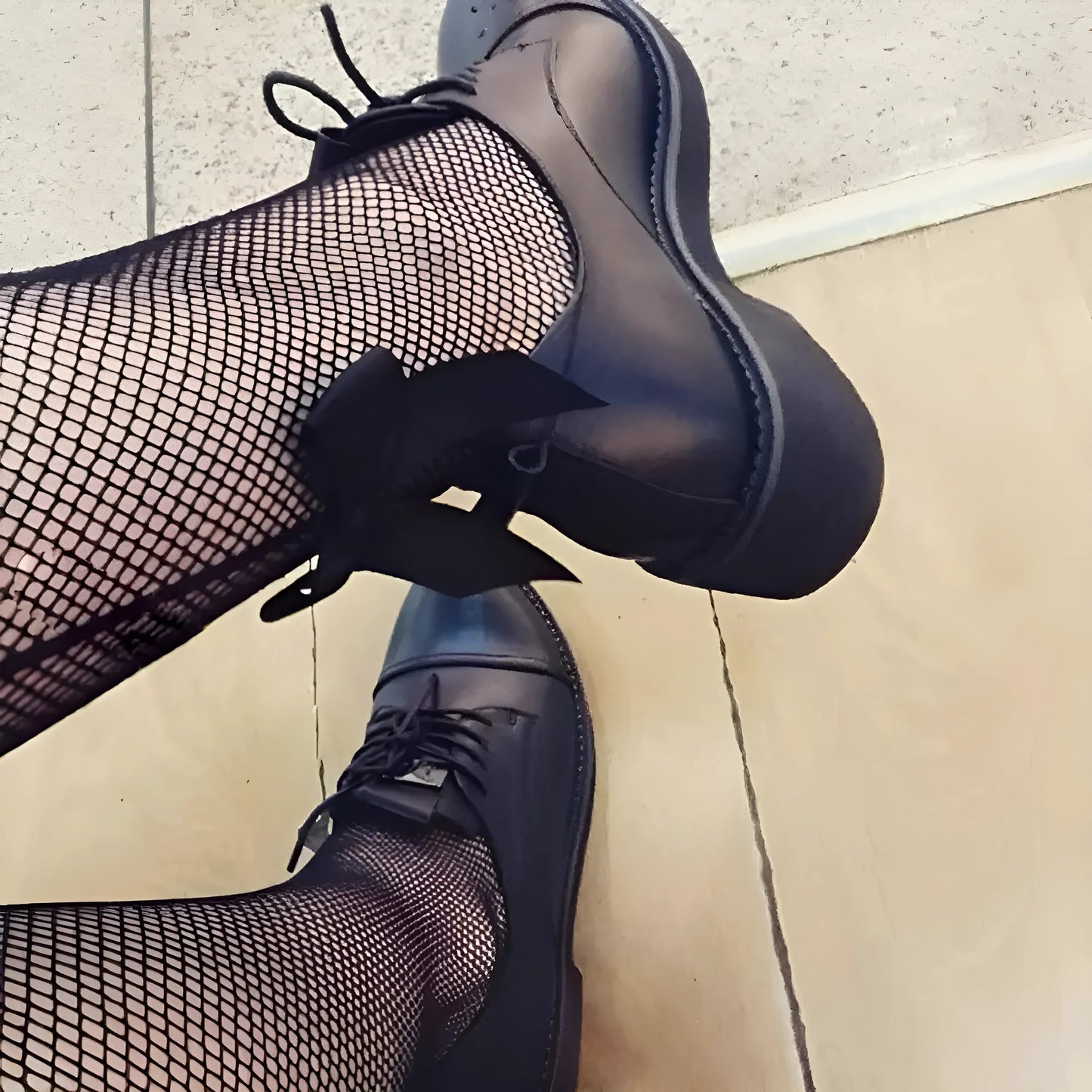 Noir Collants avec des nœuds décoratifs