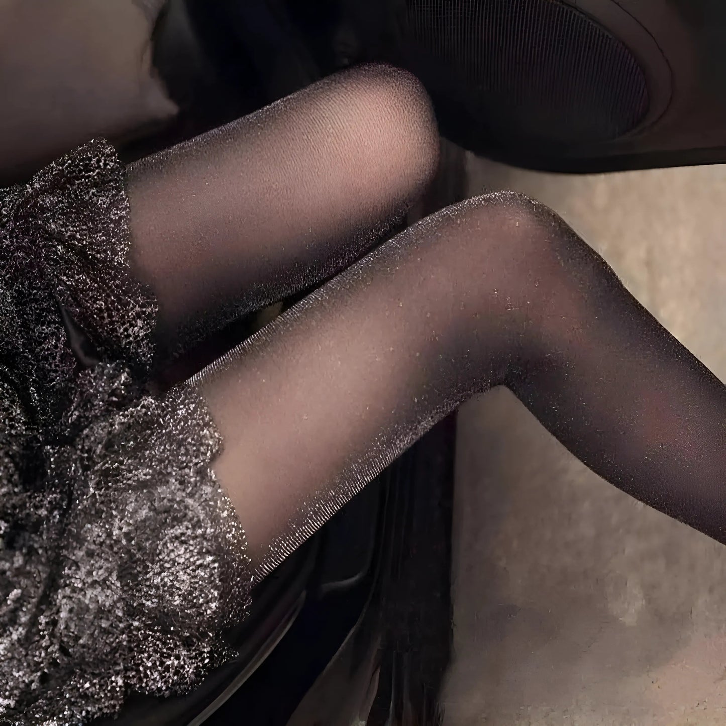 Noir Collants brillants pour femmes