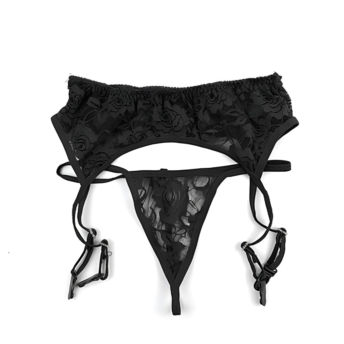 Noir Collants en dentelle à motifs floraux